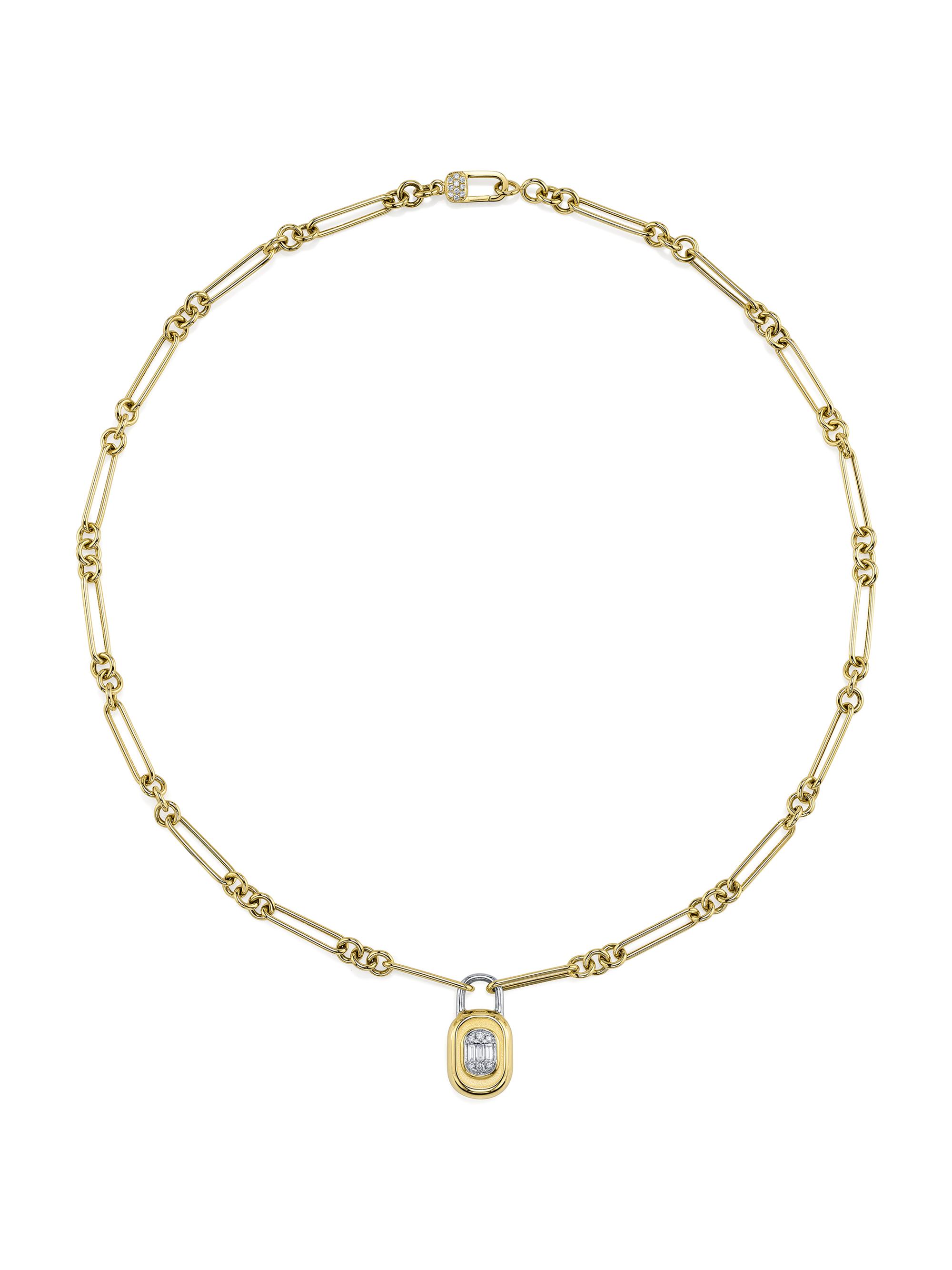 Shy Creation Women's 14K Gold & 0.25 TCW Diamond Lock Pendant Necklace - Yellow Gold