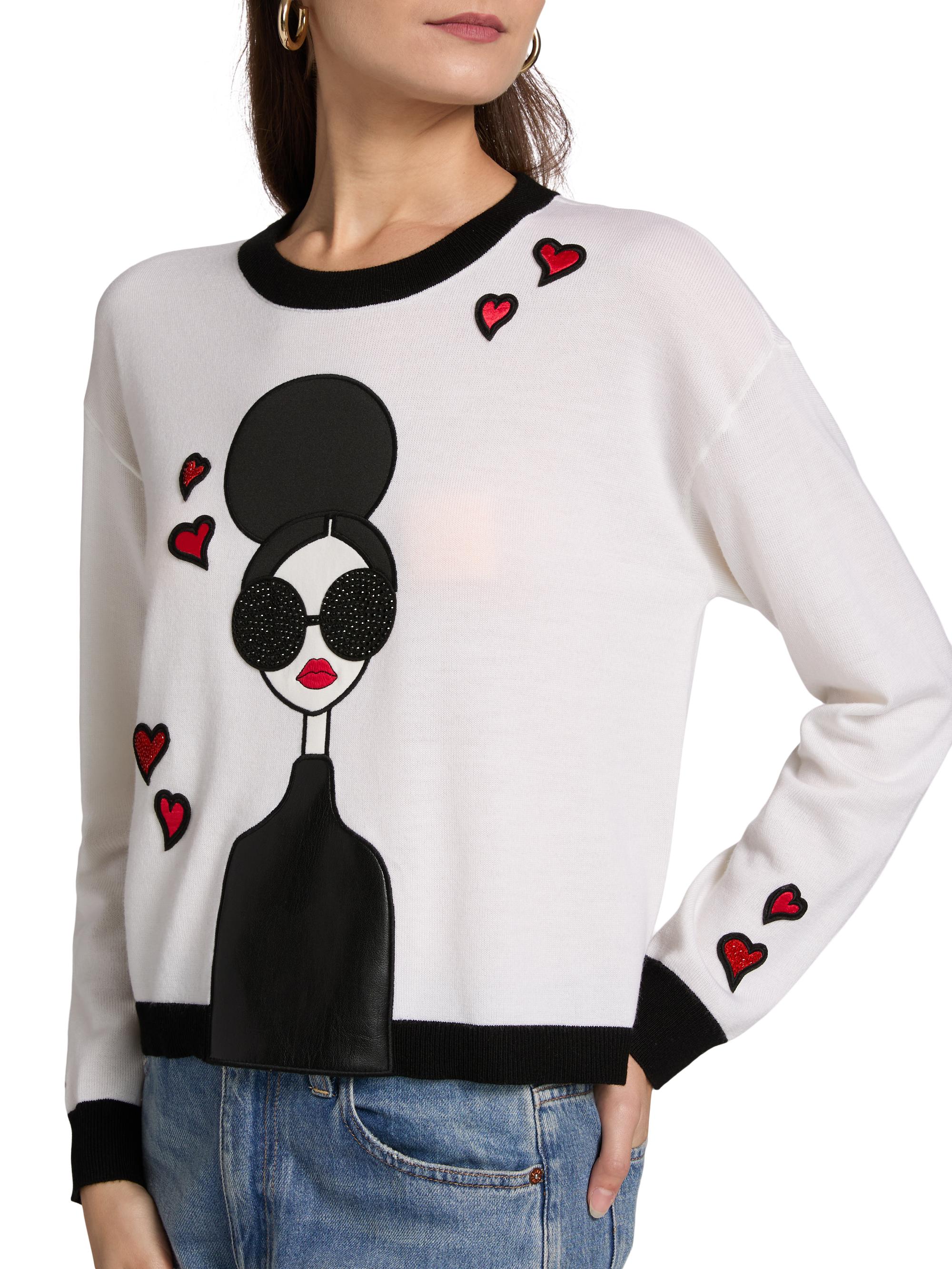 ALICE + OLIVIA Gleeson Staceface Stretch Wool Sweater | Saks  display picture 1