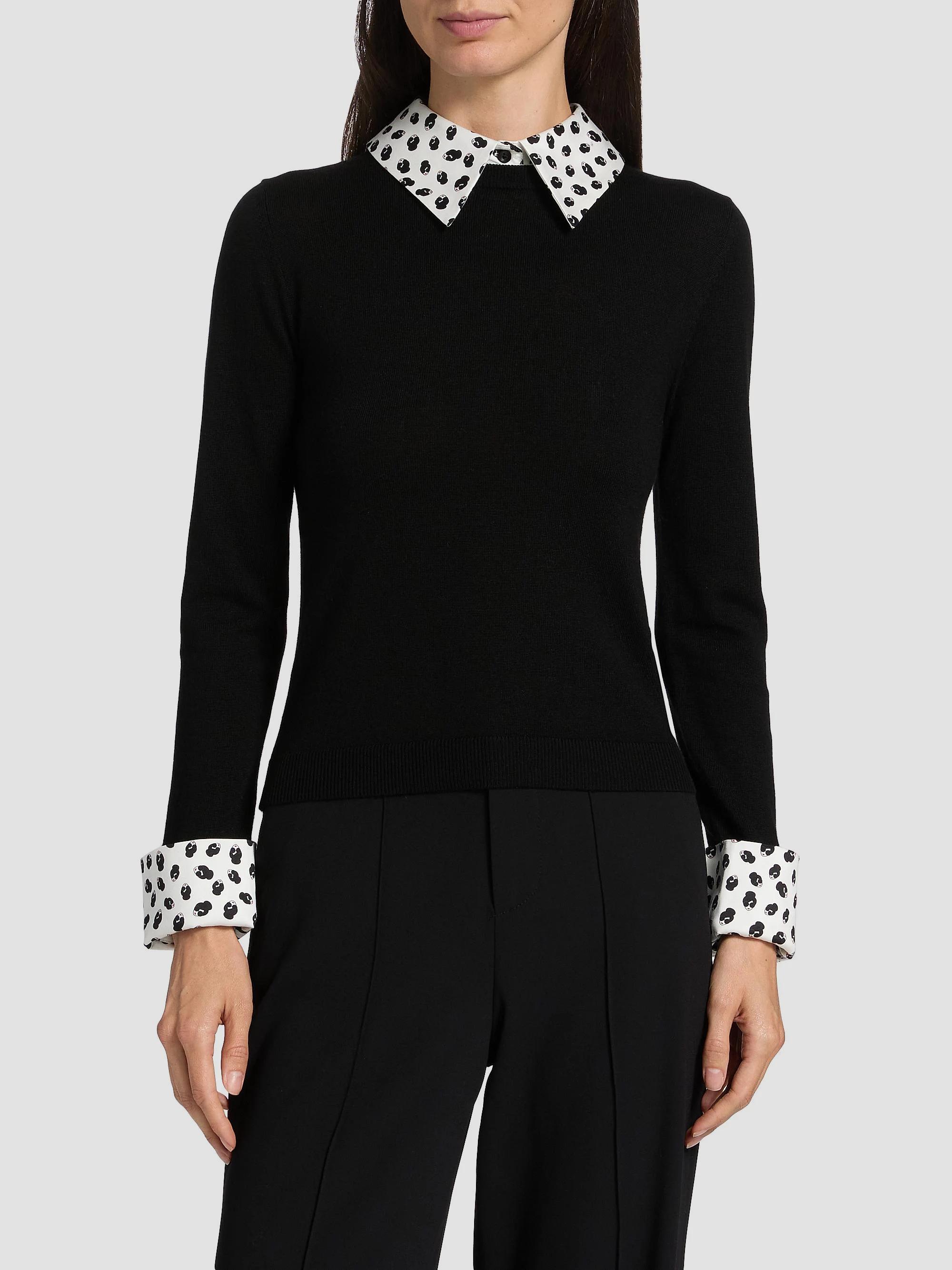 ALICE + OLIVIA Porla Wool Collared Sweater | Saks Fifth Avenue