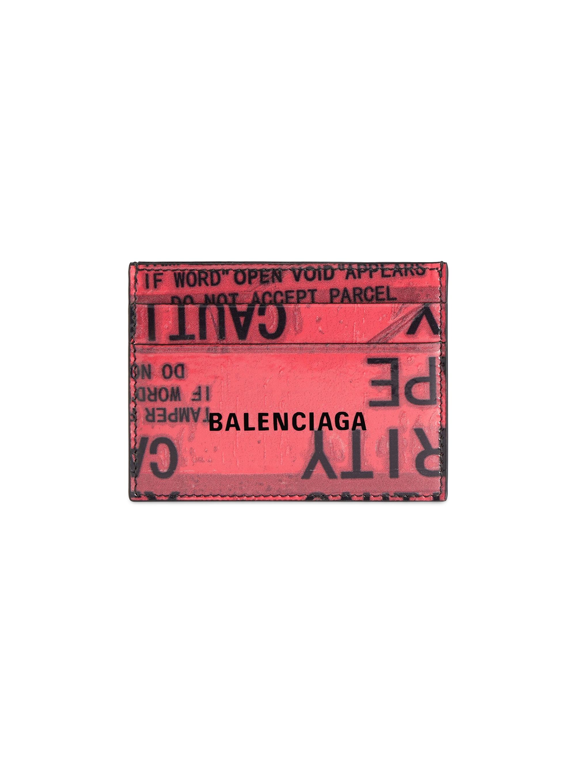 Balenciaga Men's Tape Type Card Holder - Red Black
