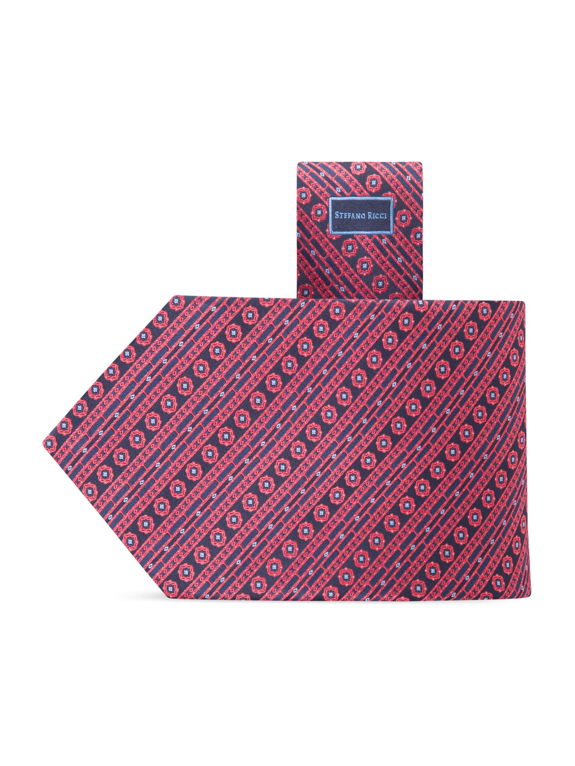 Stefano Ricci Men's Luxury Tie - Dark Red And Black