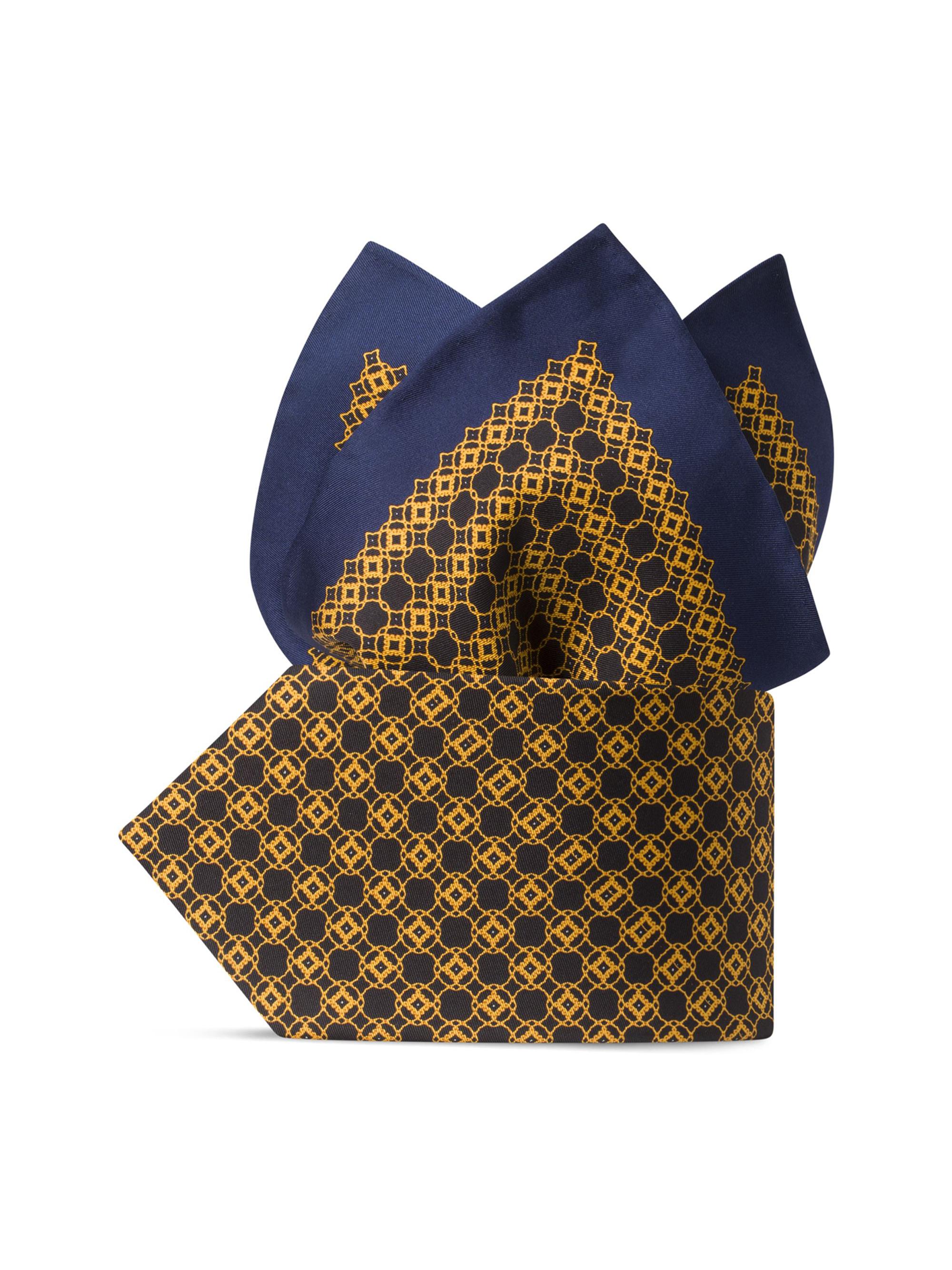 Stefano Ricci Men's Luxury Silk Tie Set - Black Yellow