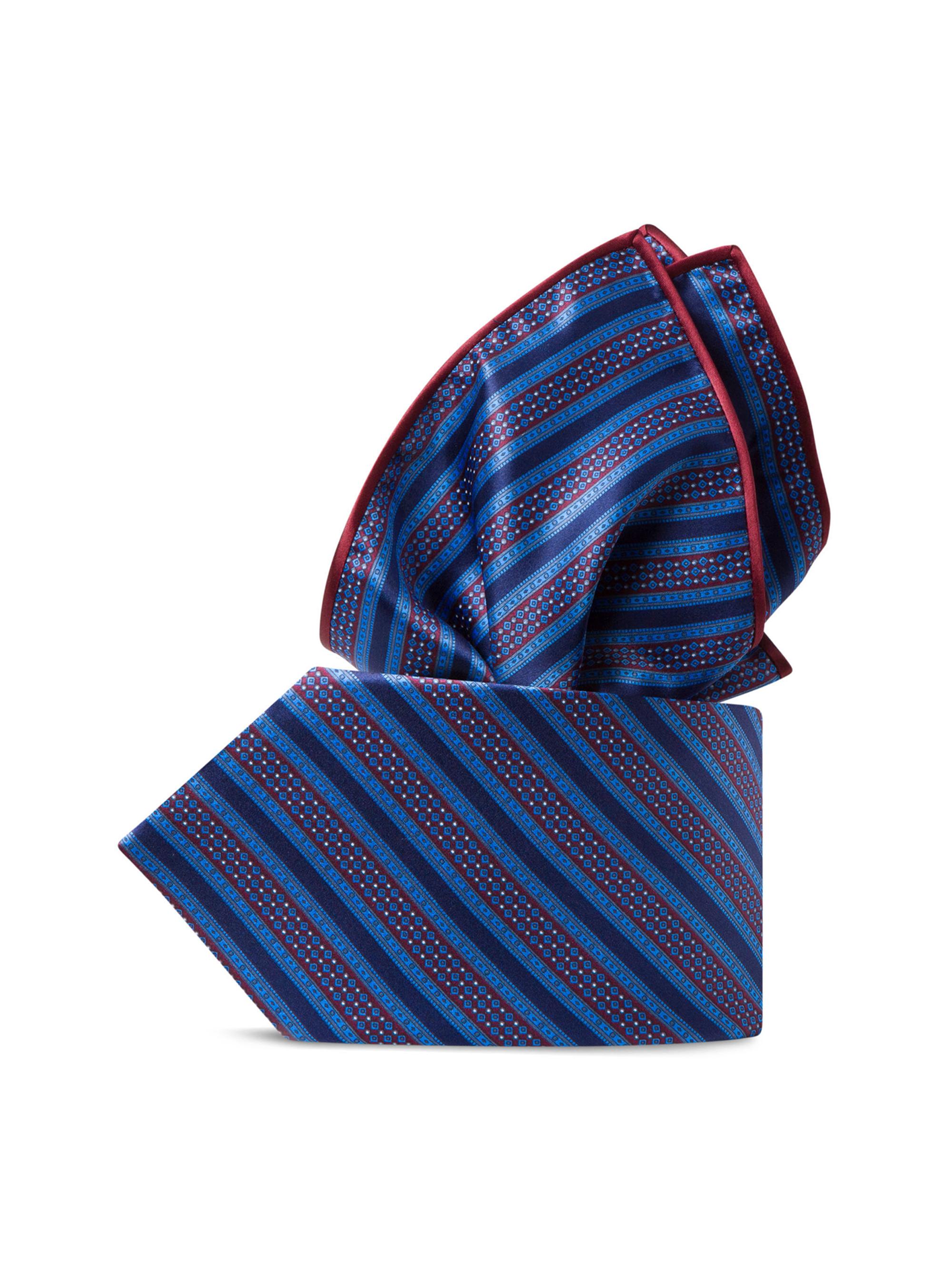 Stefano Ricci Men's Luxury Silk Tie Set - Red Navy