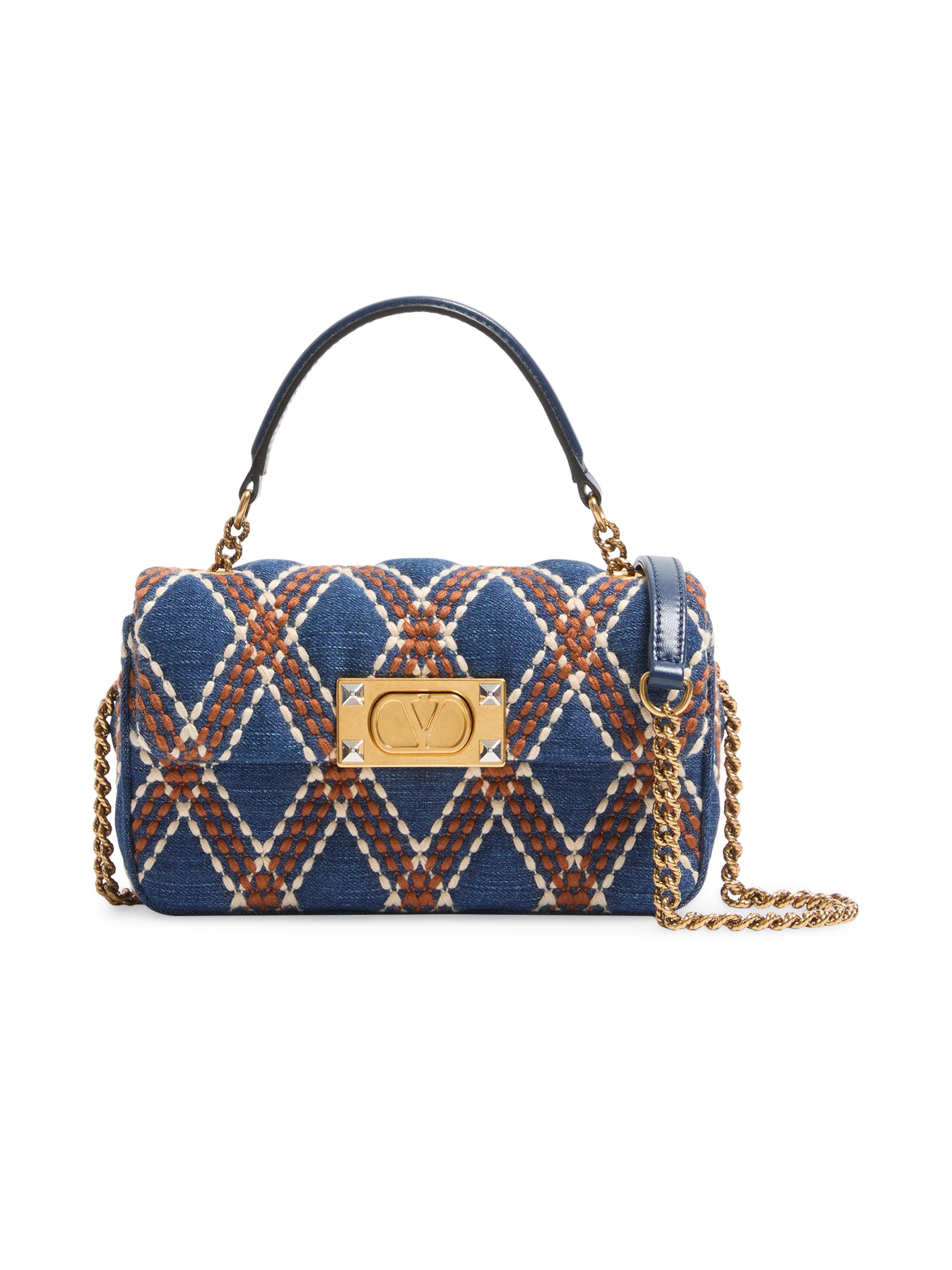 Valentino Garavani Quiltie 67 Small Denim Top Handle Bag | Saks
