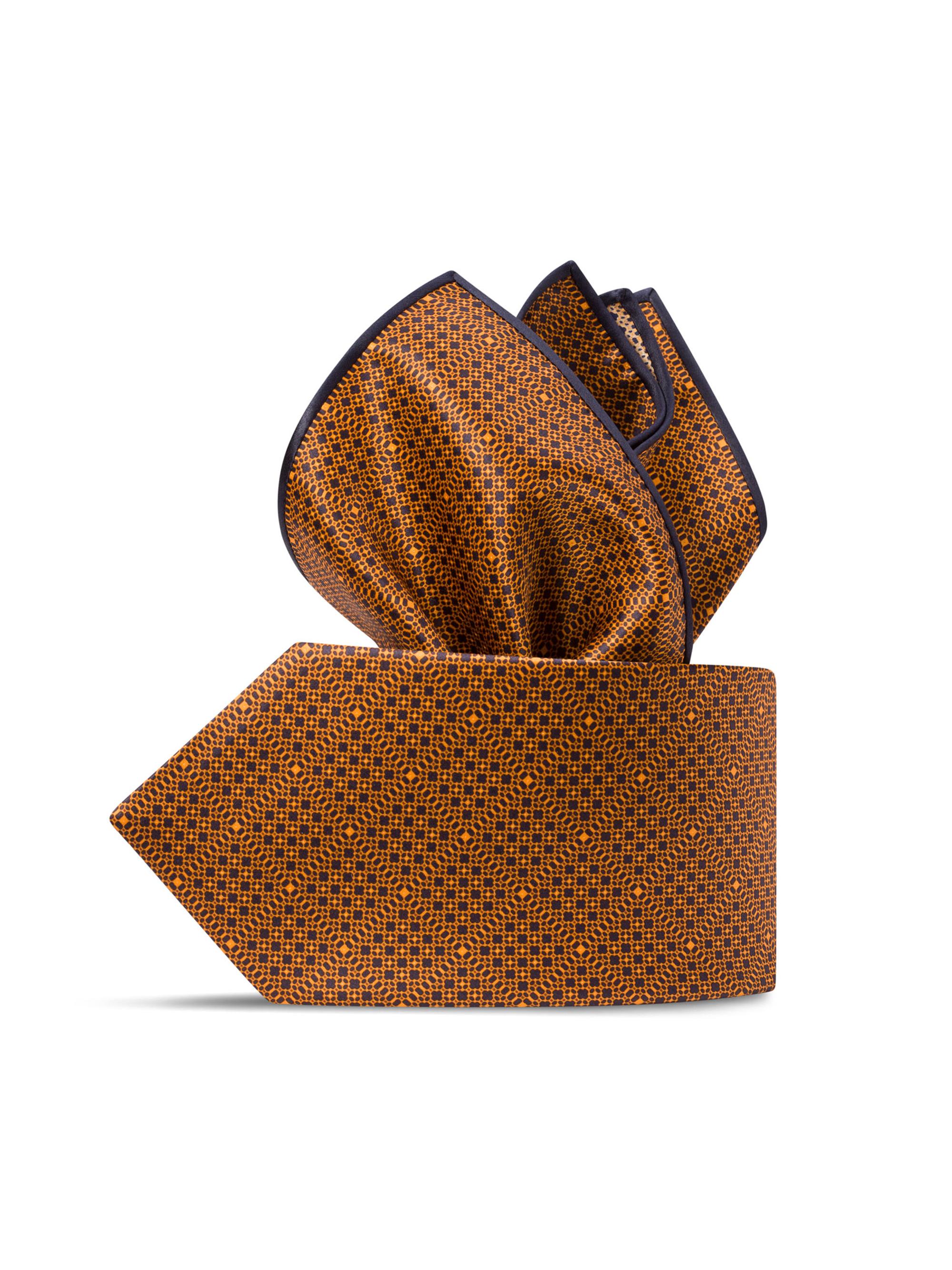 Stefano Ricci Men's Luxury Silk Tie Set - Orange