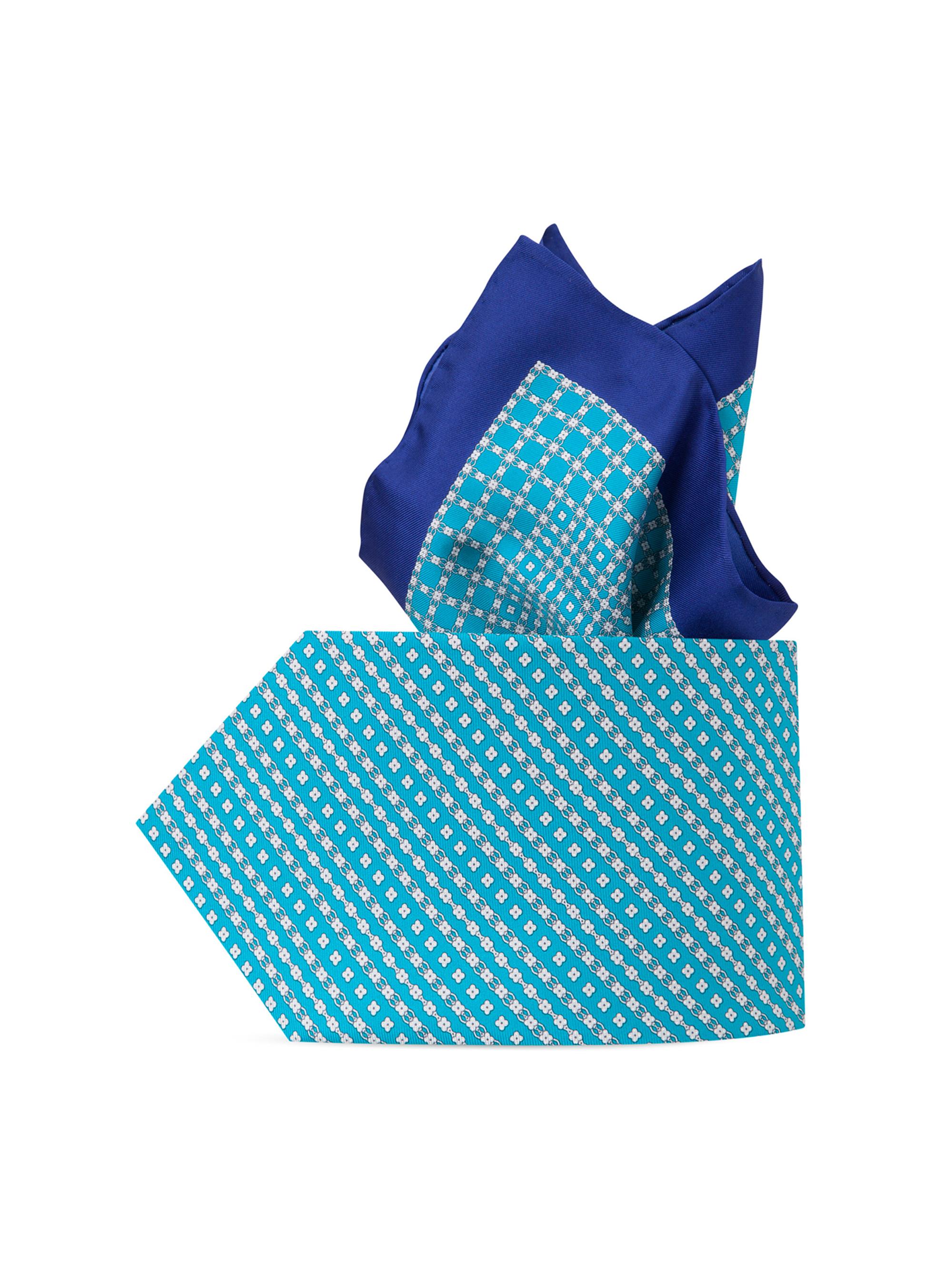 Stefano Ricci Men's Luxury Silk Tie Set - Light Blue