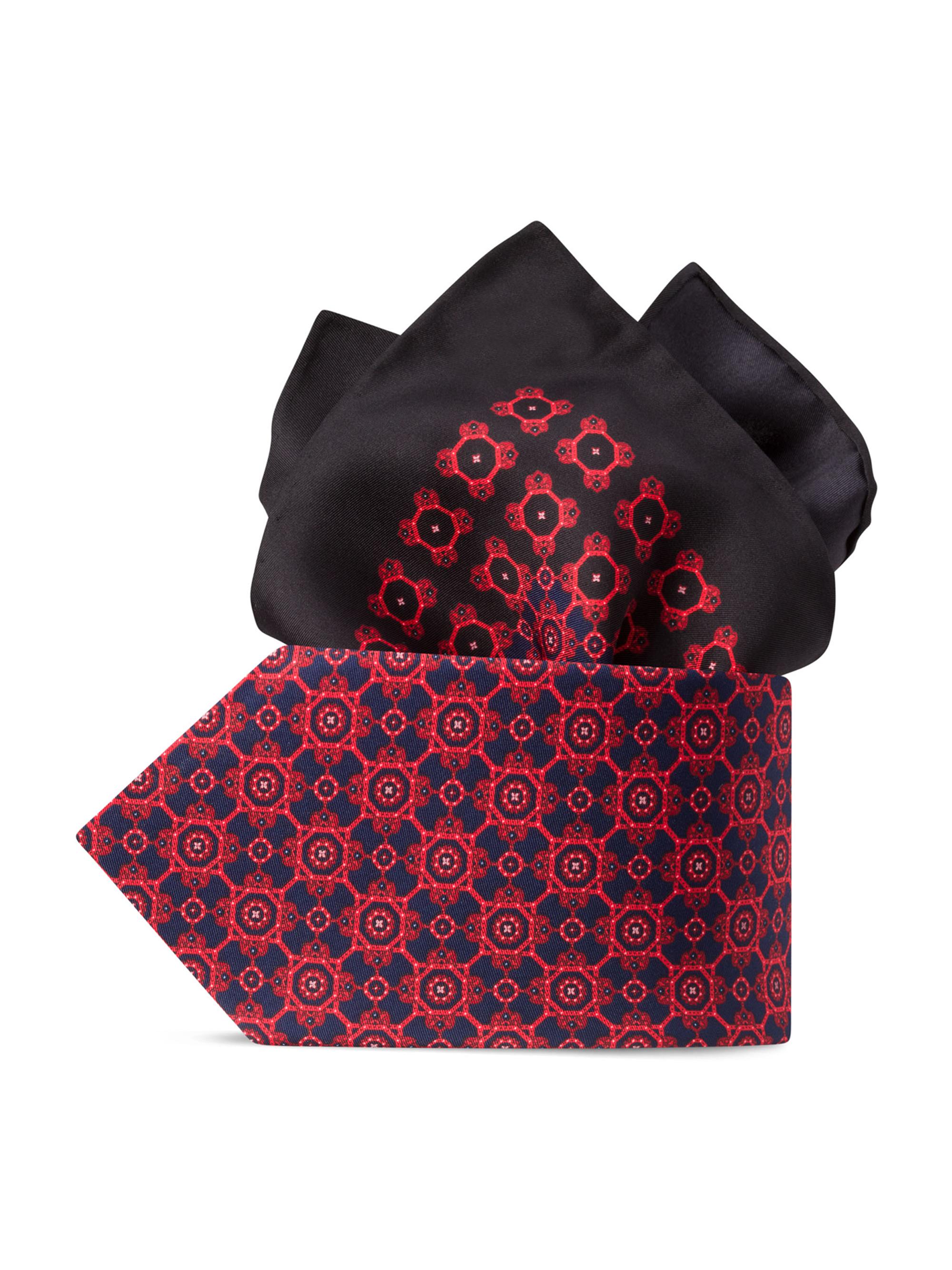 Stefano Ricci Men's Luxury Silk Tie Set - Blue Red
