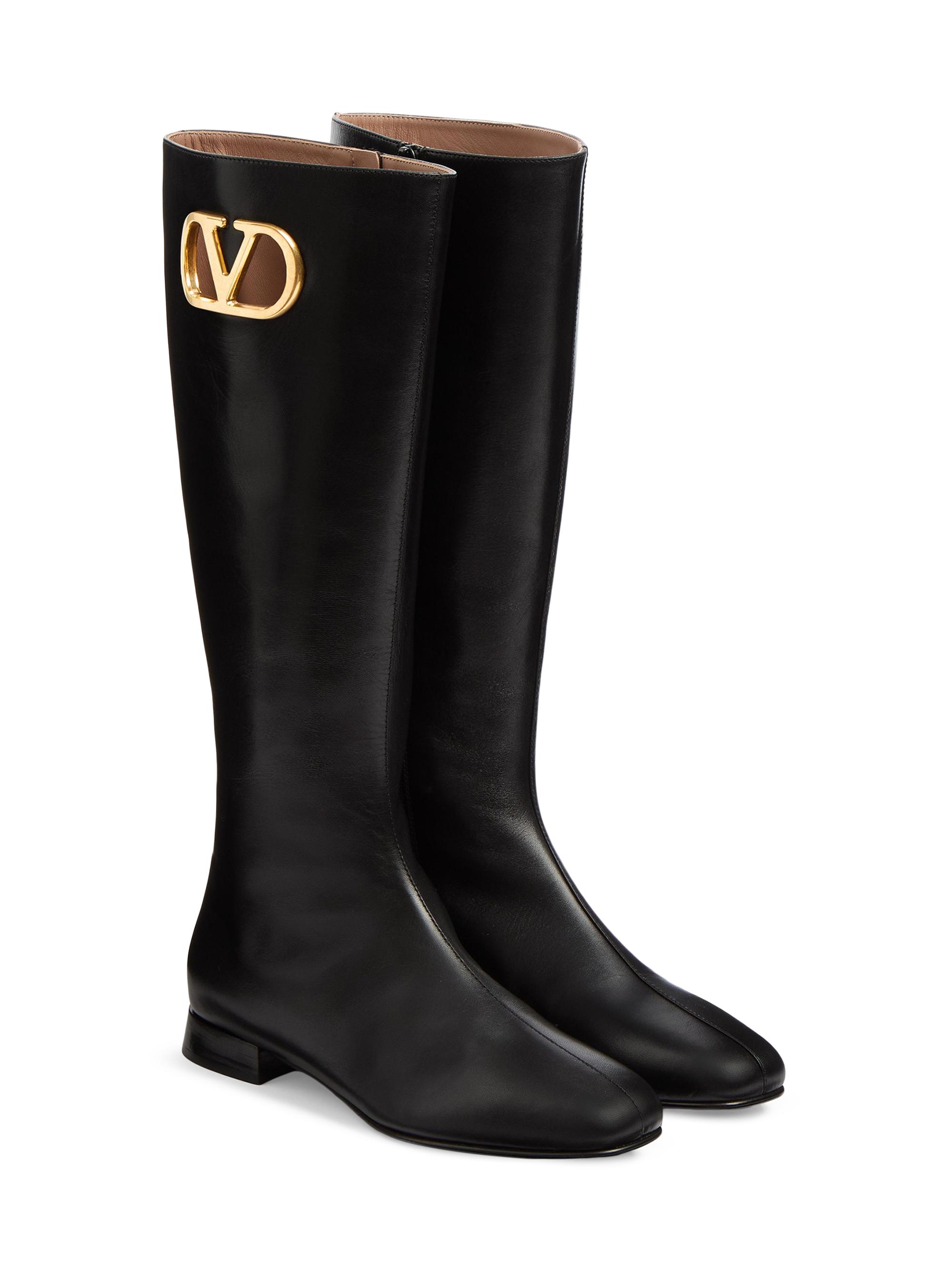 Valentino Garavani VLogo Signature Kidskin 20MM Boots | Saks Fifth