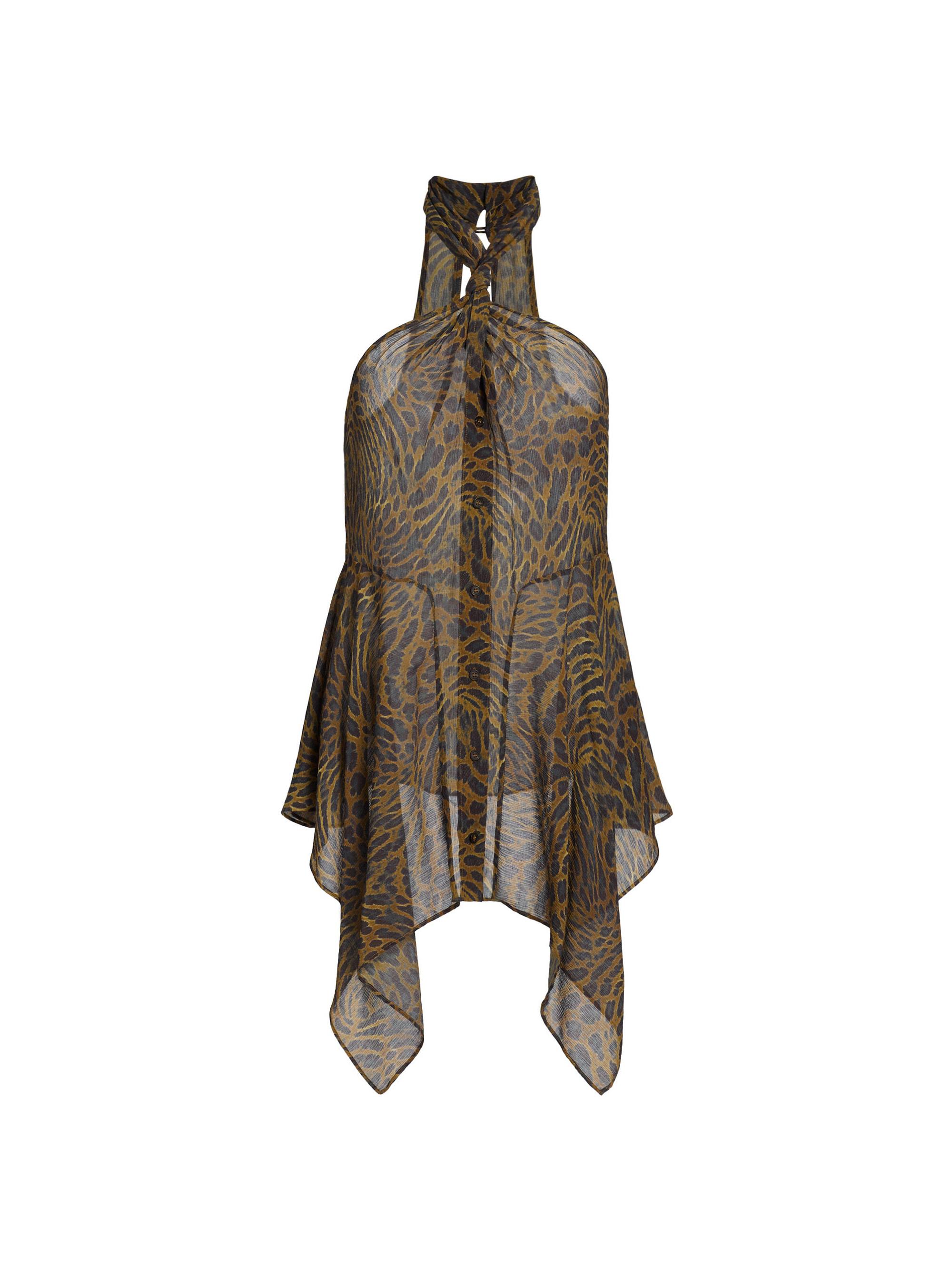 IRO Women's Cassian Halter Twist Top - Multico Leopard