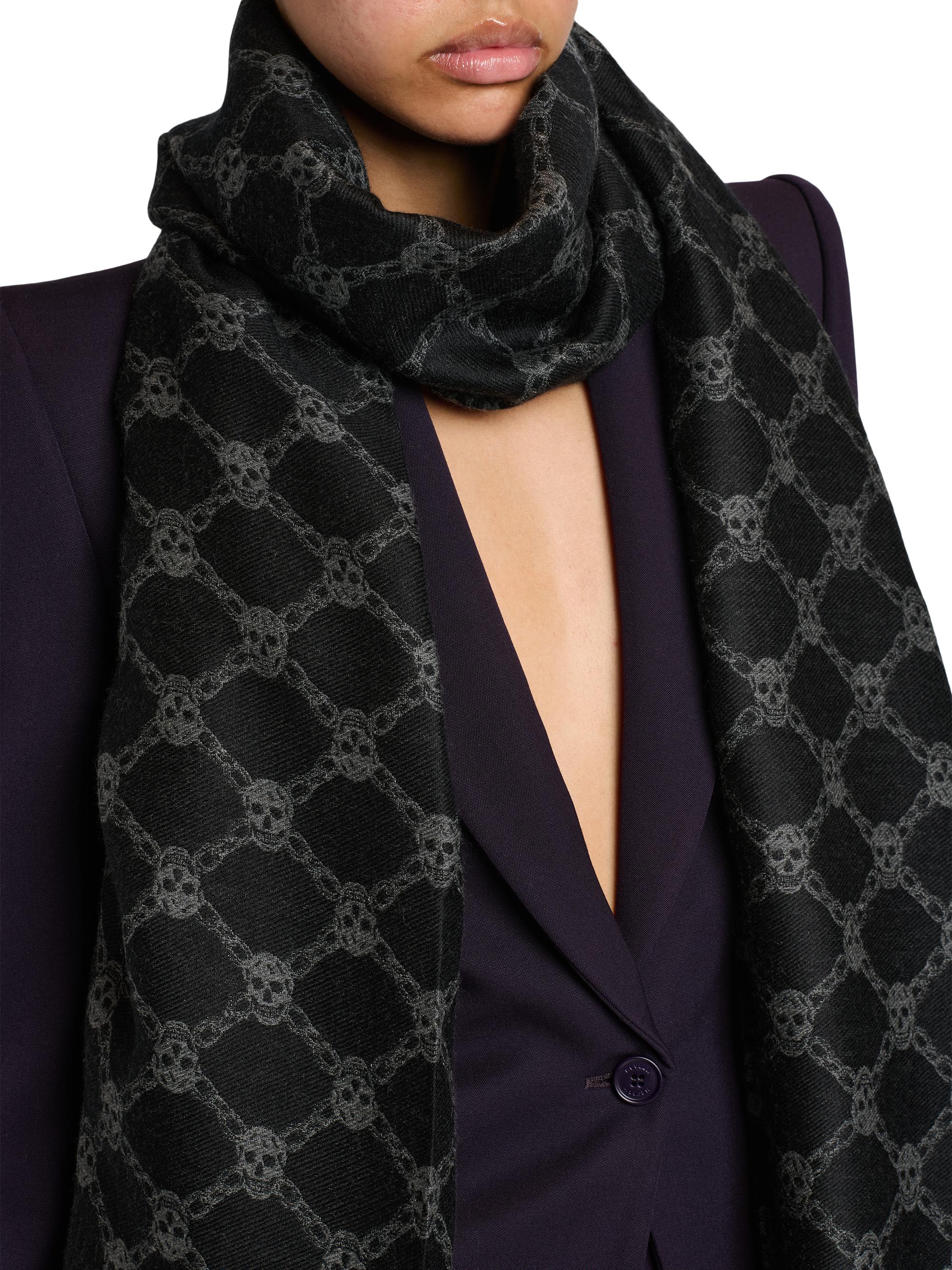 McQueen Chain Skull Wool-Silk Scarf | Saks Fifth Avenue