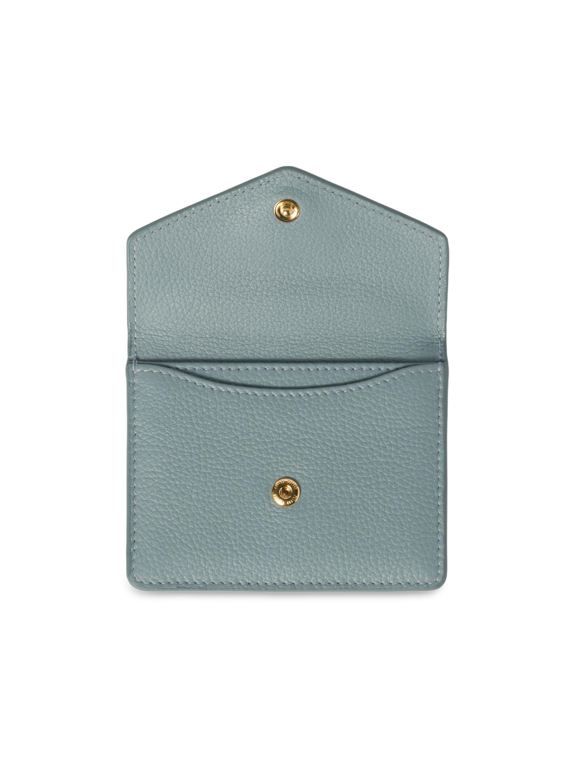 MIU MIU ターコイズ ケース Miu Miu Leather Card Holder | Saks Fifth Avenue