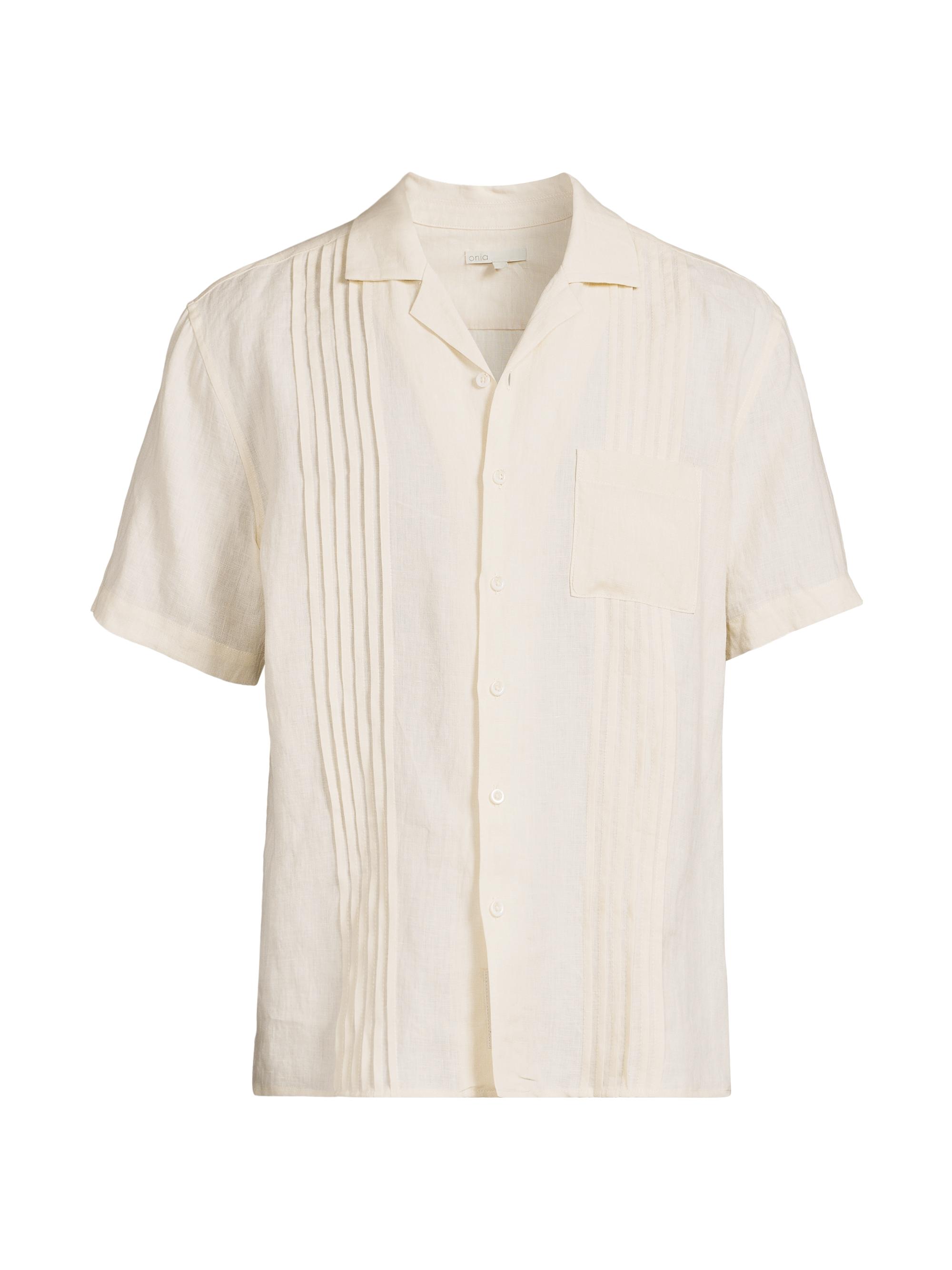 Vince Chatsworth Striped Short-Sleeve Cotton Shirt | Saks Fifth Avenue