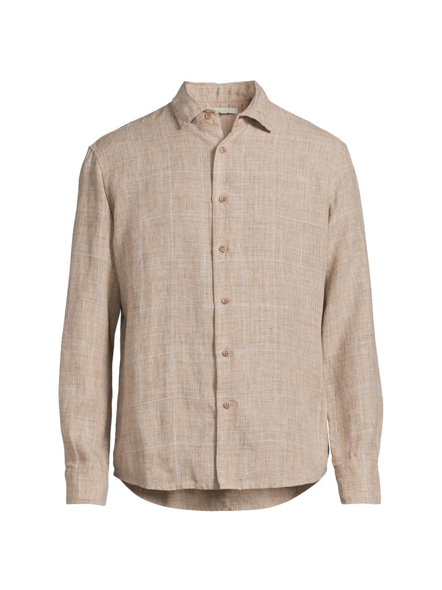 Onia Men's Checked Linen Shirt In Multi