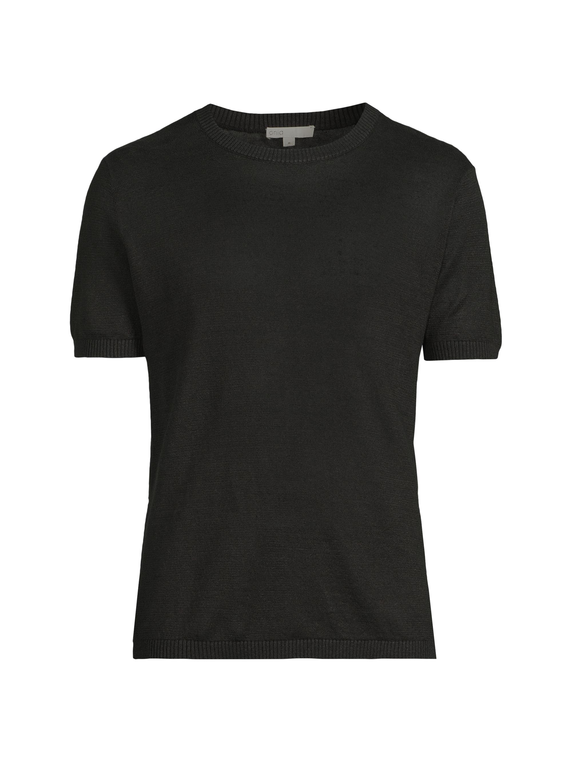 Onia Men's Linen Knit T-Shirt - Washed Black | Thumbnail 7