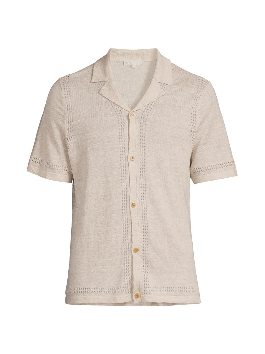 Onia Men's Linen Knit Camp Shirt