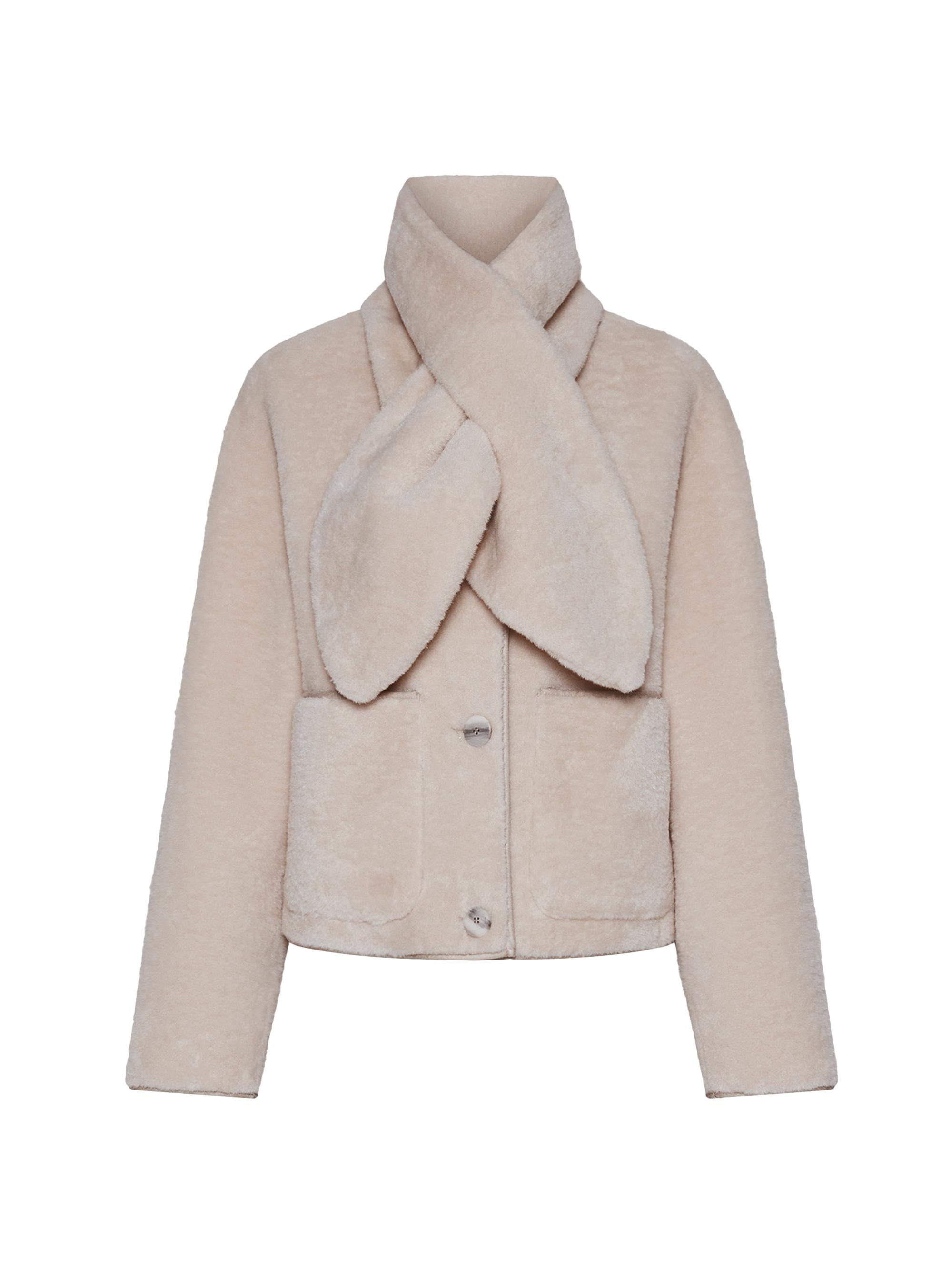 Marella Women's Short Jacket with Scarf Detail - Cream