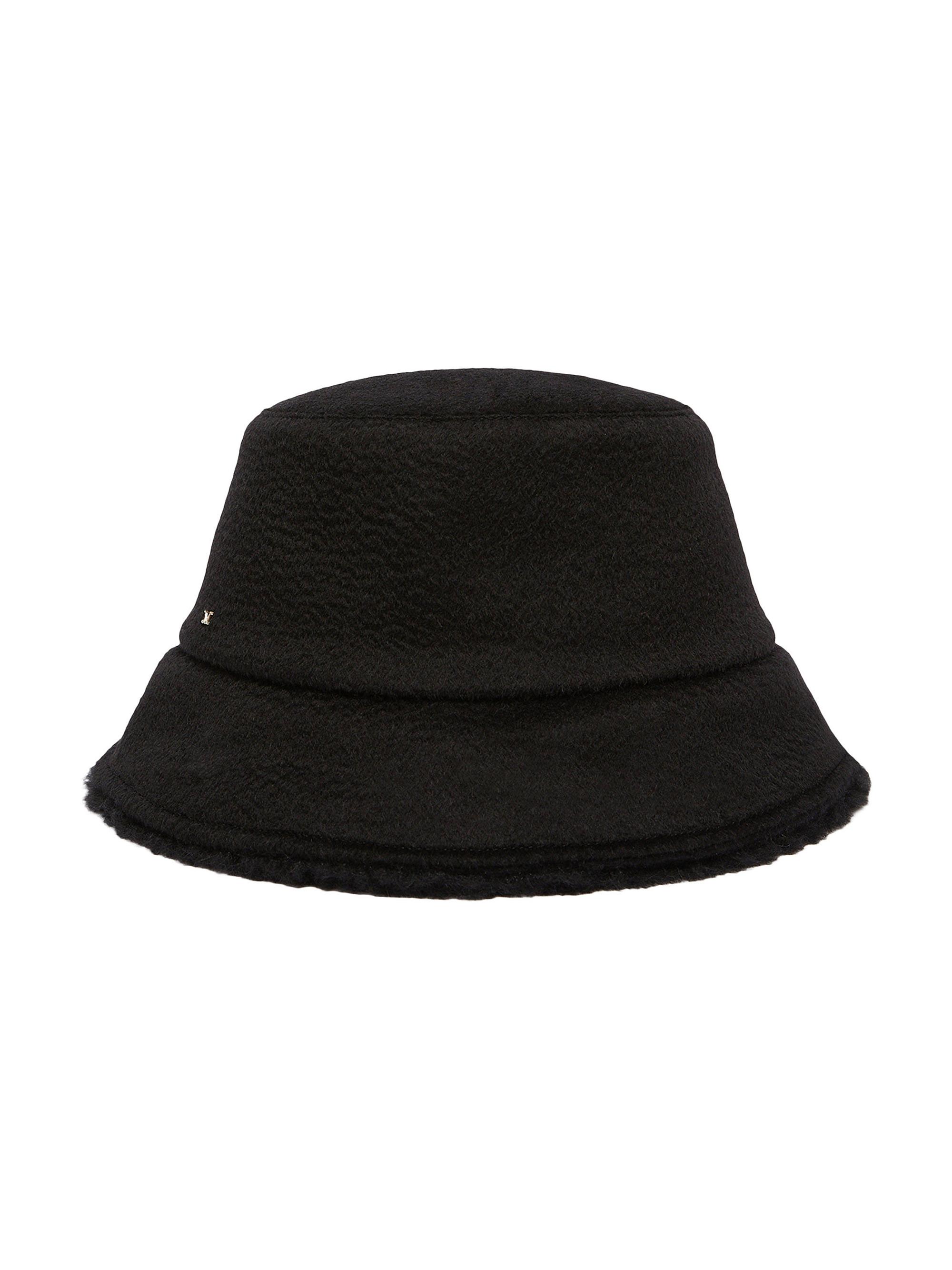 Max Mara Women's Reversible Camel and Teddy Fabric Cloche Hat - Black