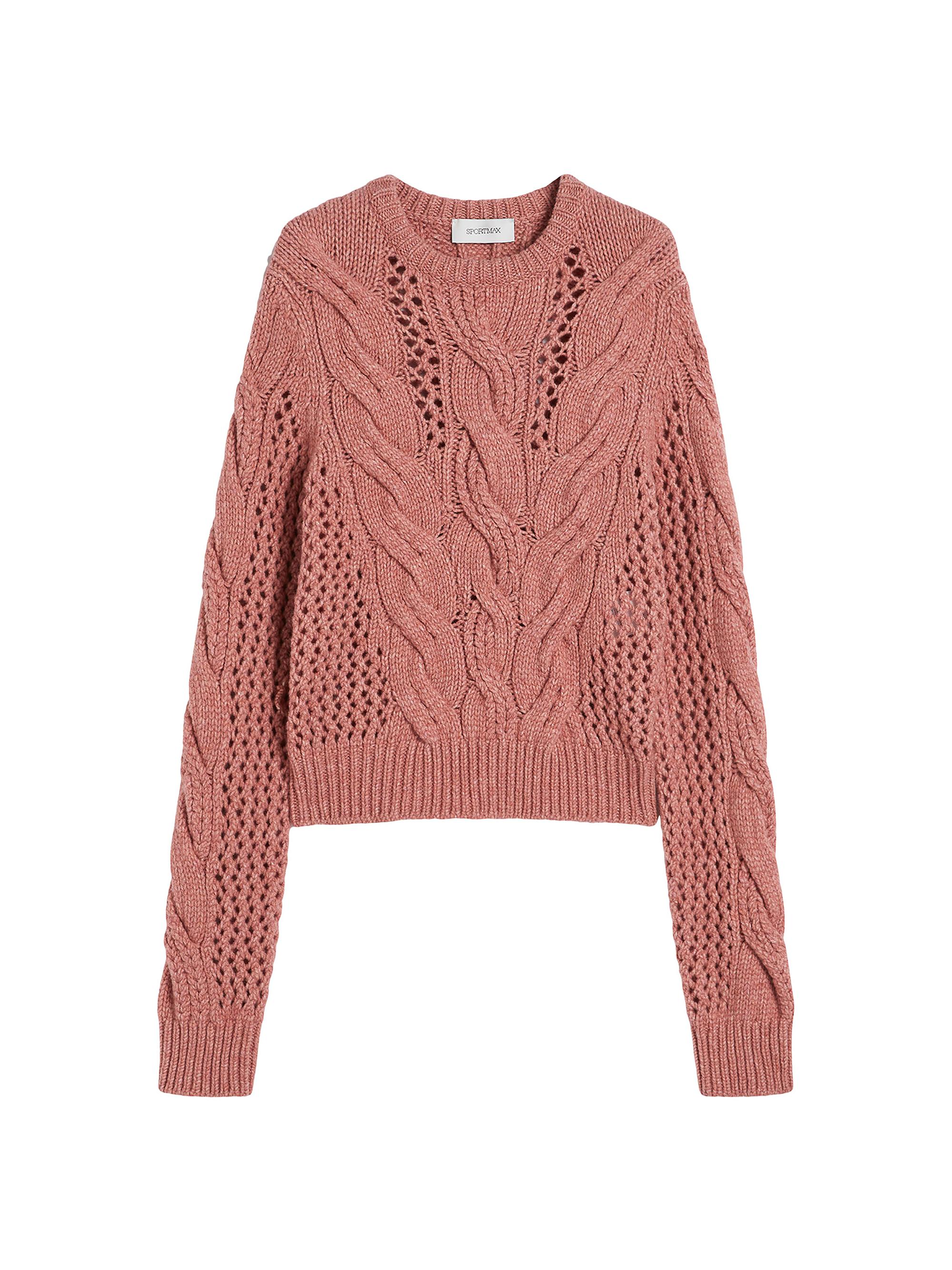 Sportmax Women's Cable Knit Crew Neck Sweater - Pink