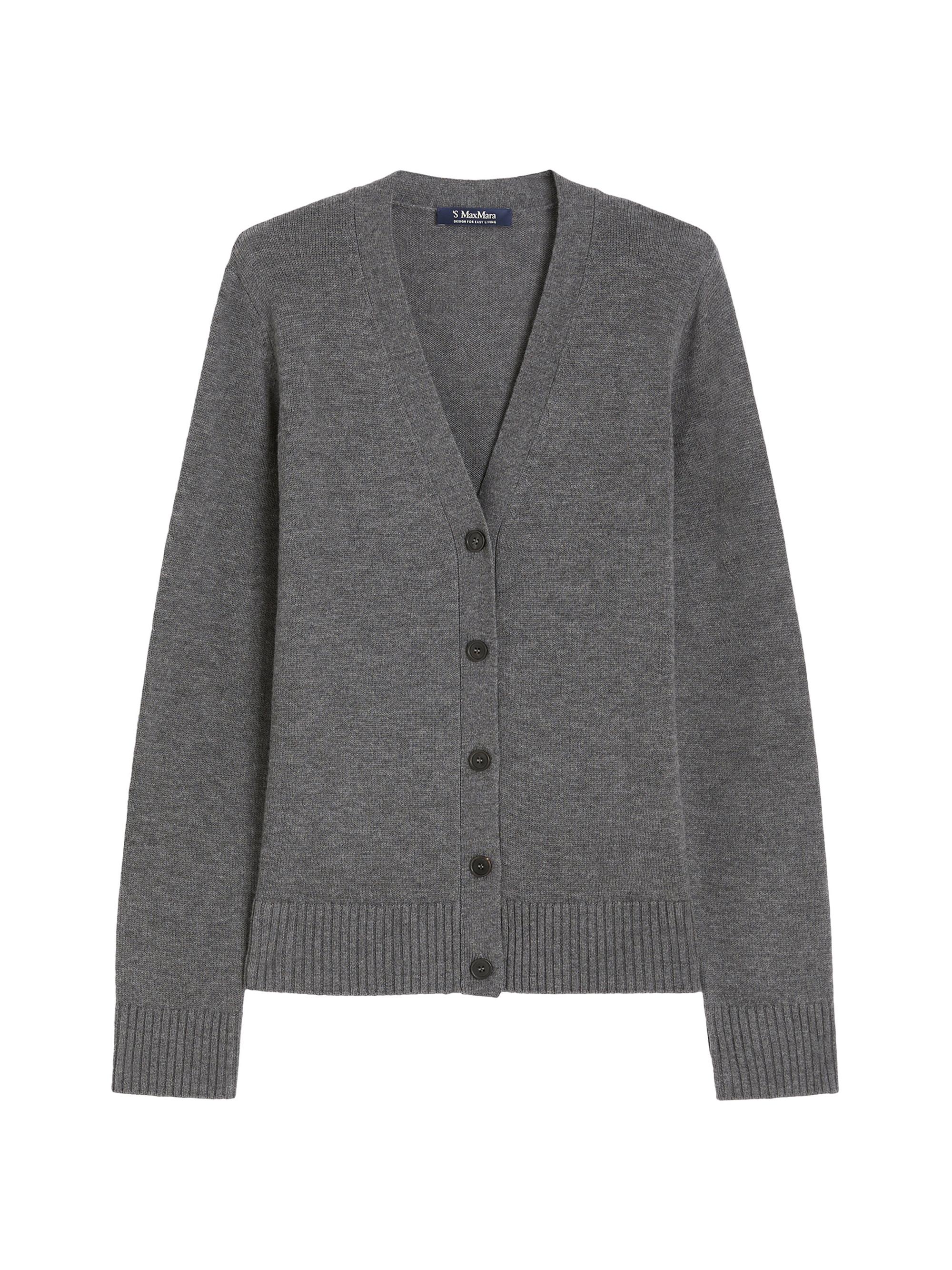 Max Mara Women's Mannish Wool Yarn Cardigan - Medium Grey