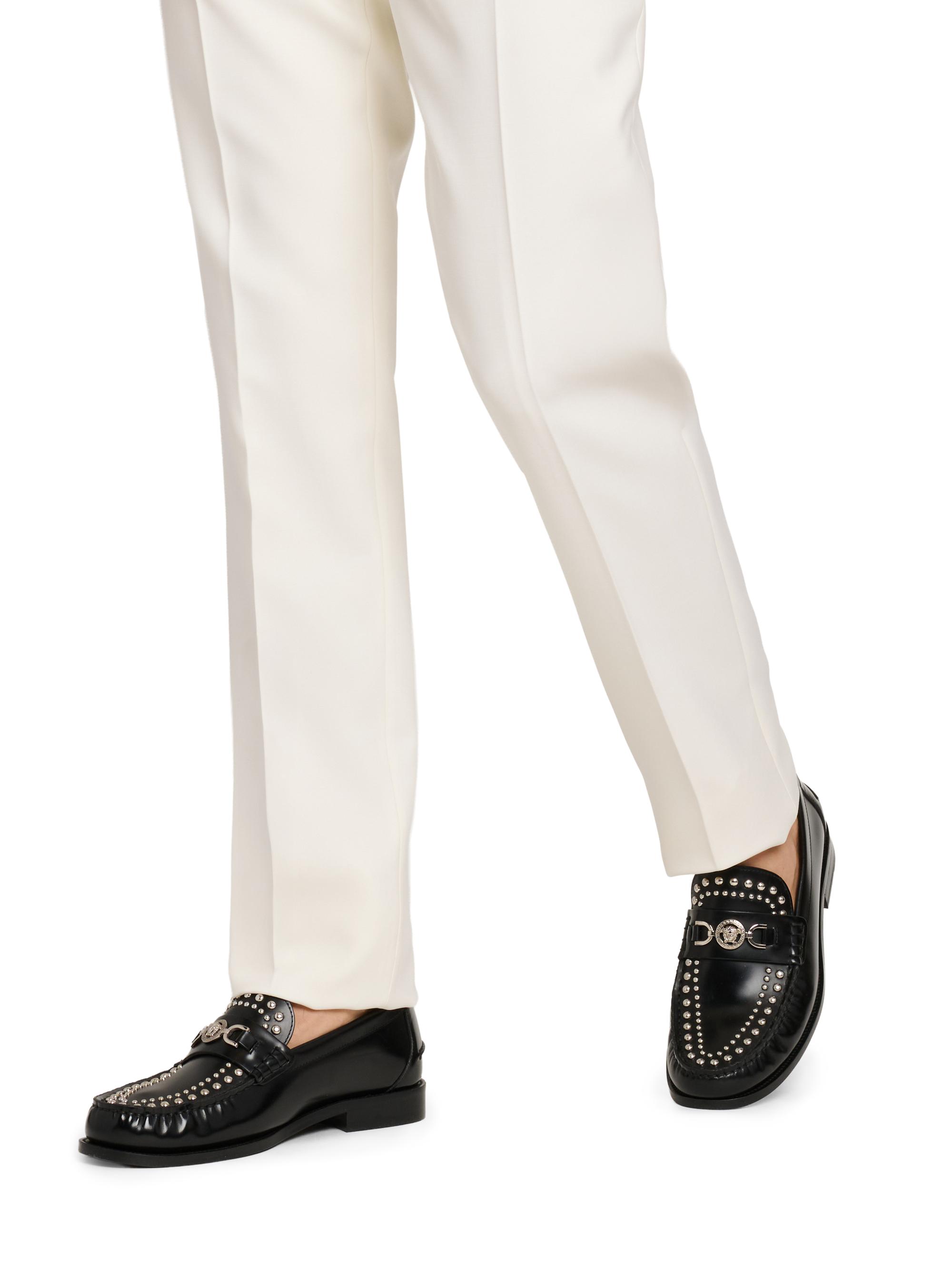 Versace Medusa Stud Leather Loafers | Saks Fifth Avenue display picture 3