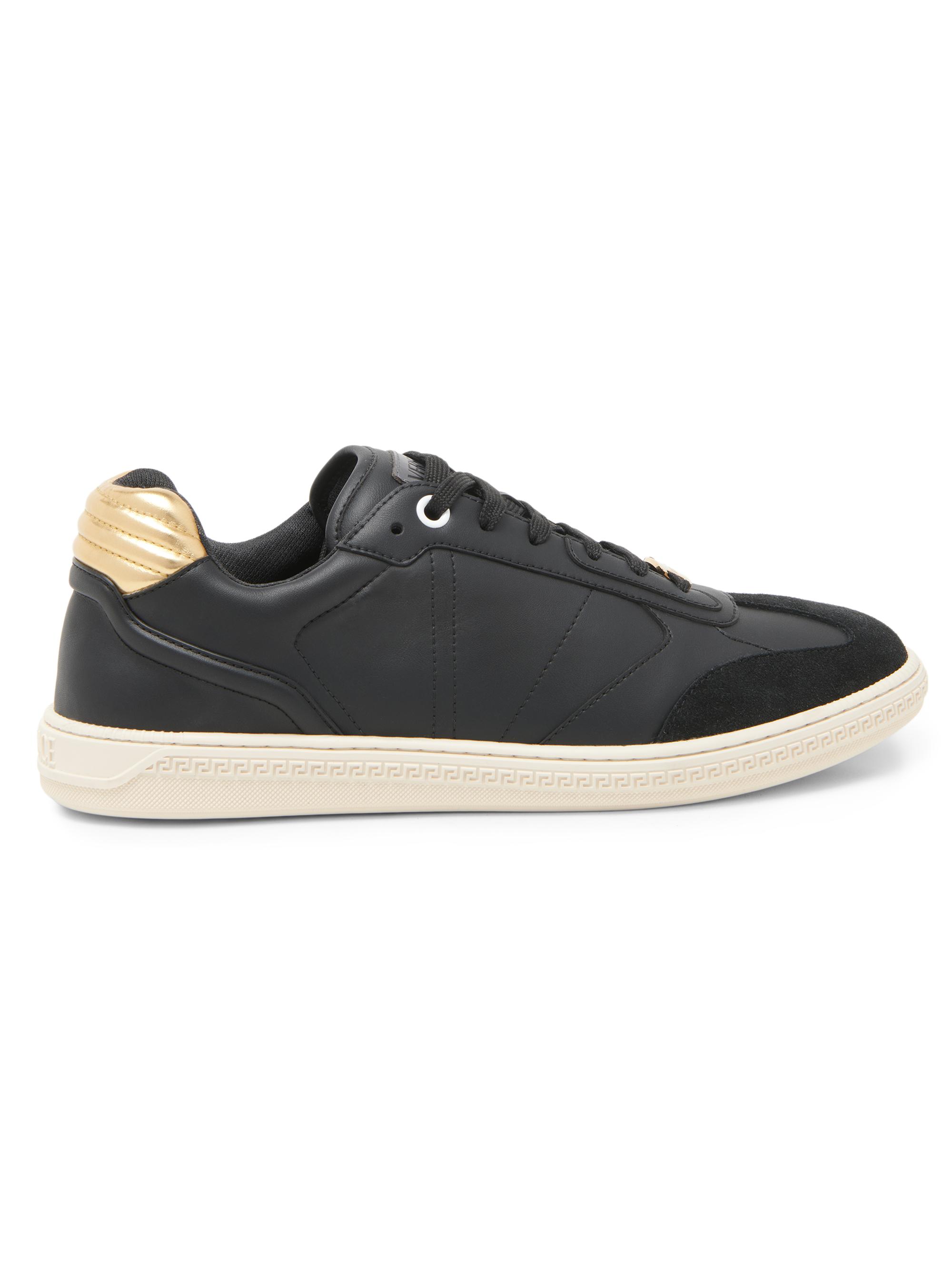 Versace Men's Leather Low-Top Sneakers - Black Vercase Gold