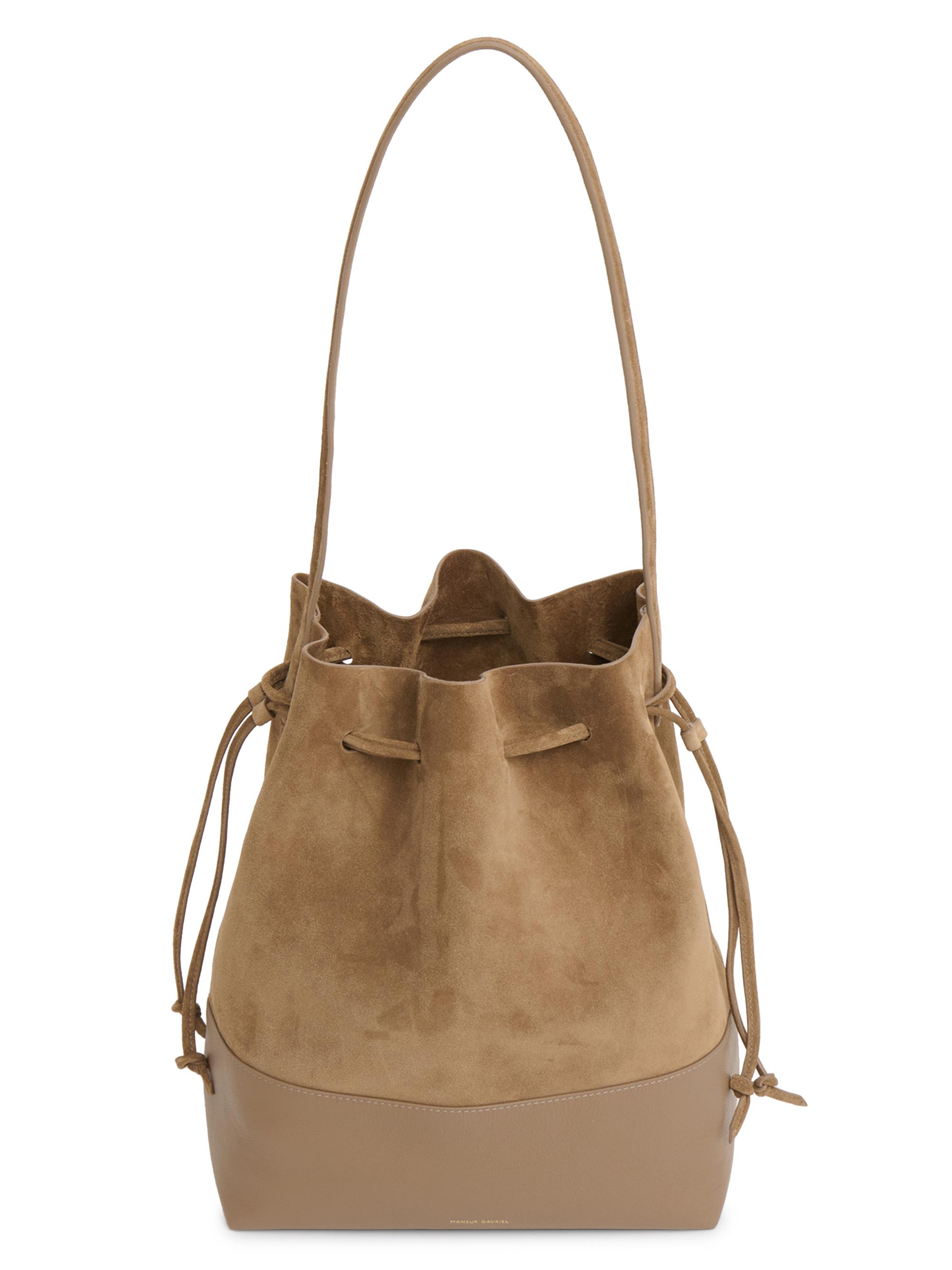 Mansur Gavriel Leather & Suede Drawstring Bucket Bag | Saks Fifth