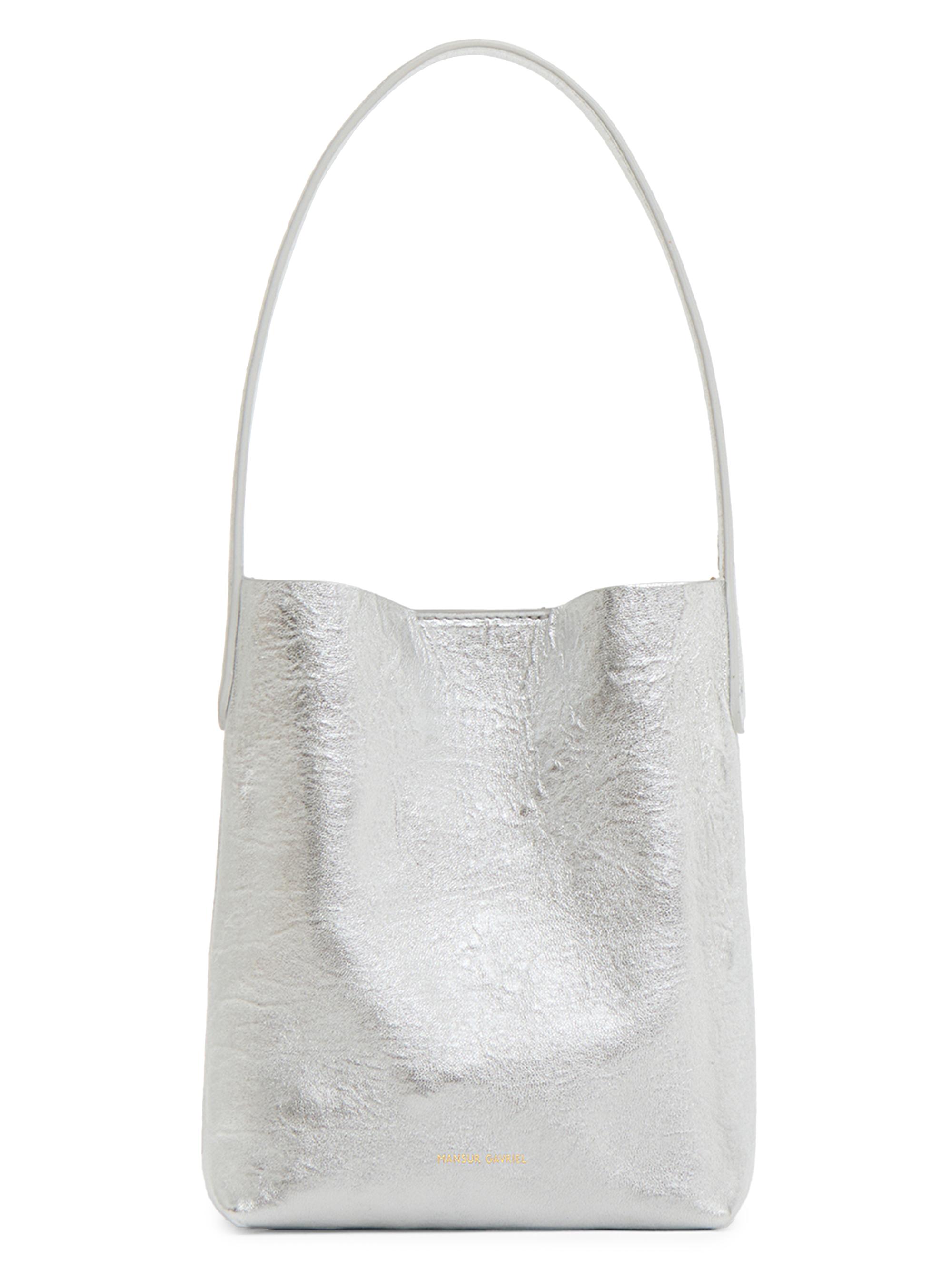Mansur Gavriel Women's Mini Everyday Metallic Leather Tote Bag - Silver