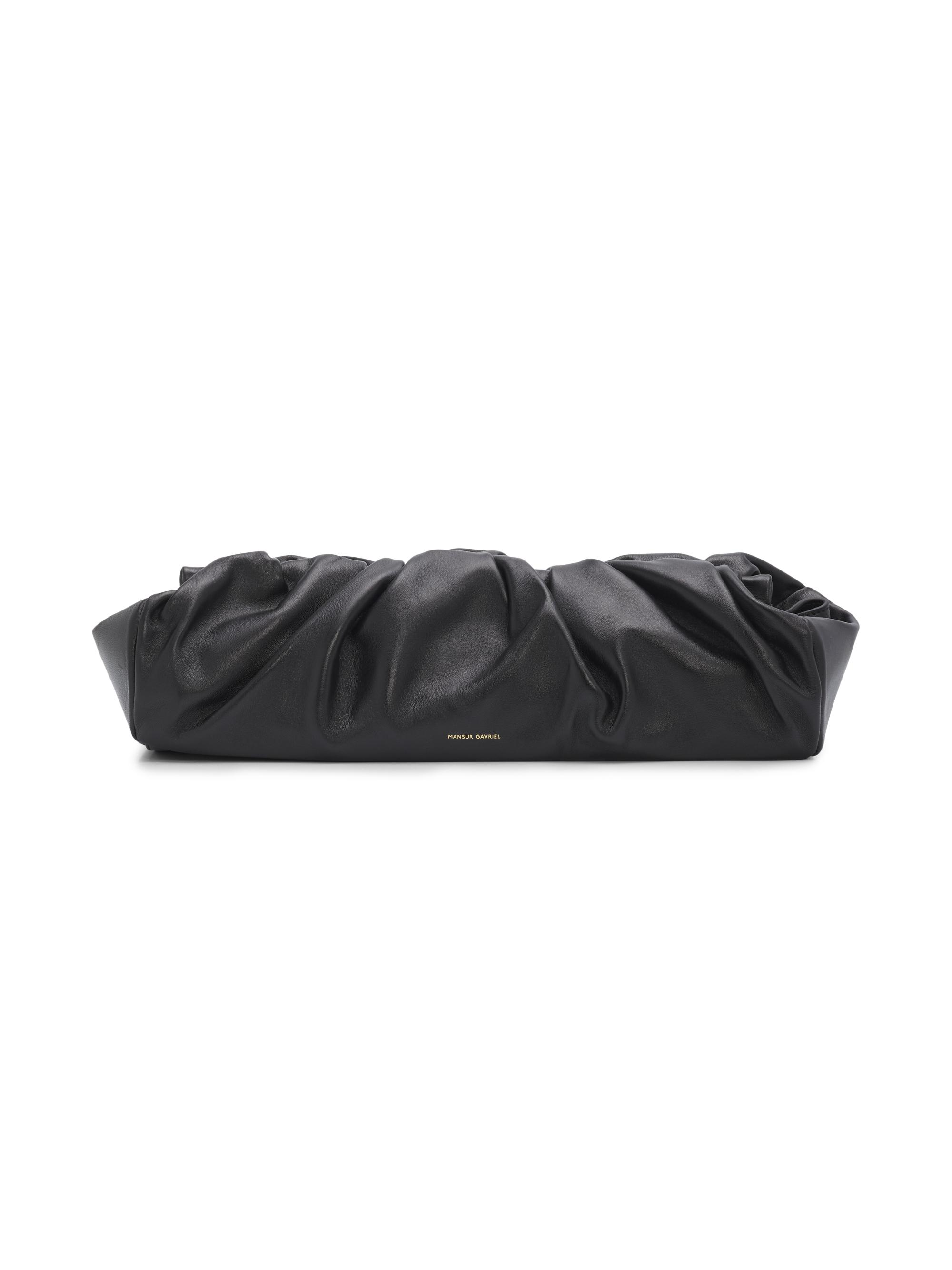 Mansur Gavriel Women's Cloud Ruched Leather Baguette - Black