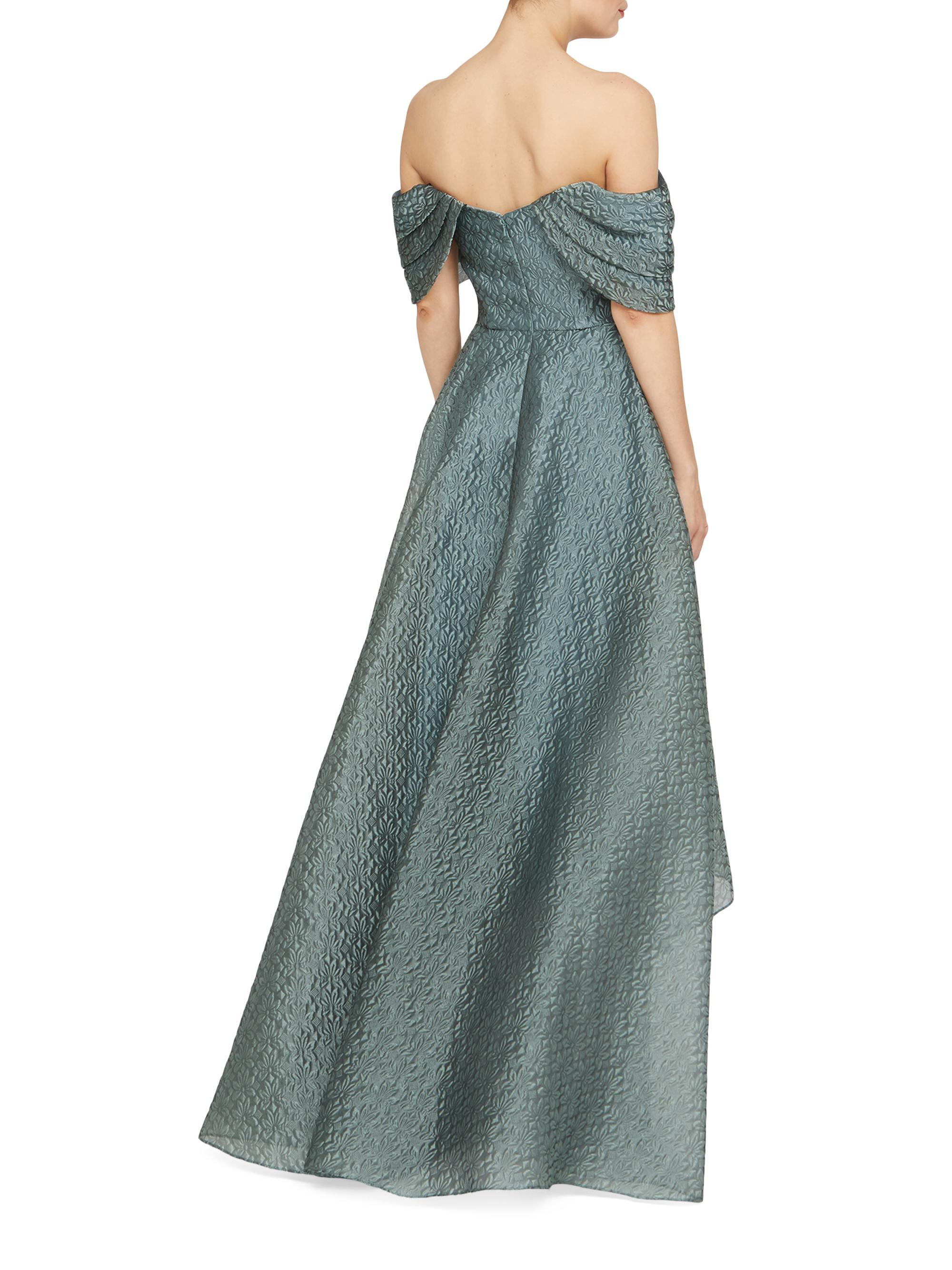 elisya off shoulder dress Theia Elysia Cloud Jacquard Off-the-Shoulder Gown