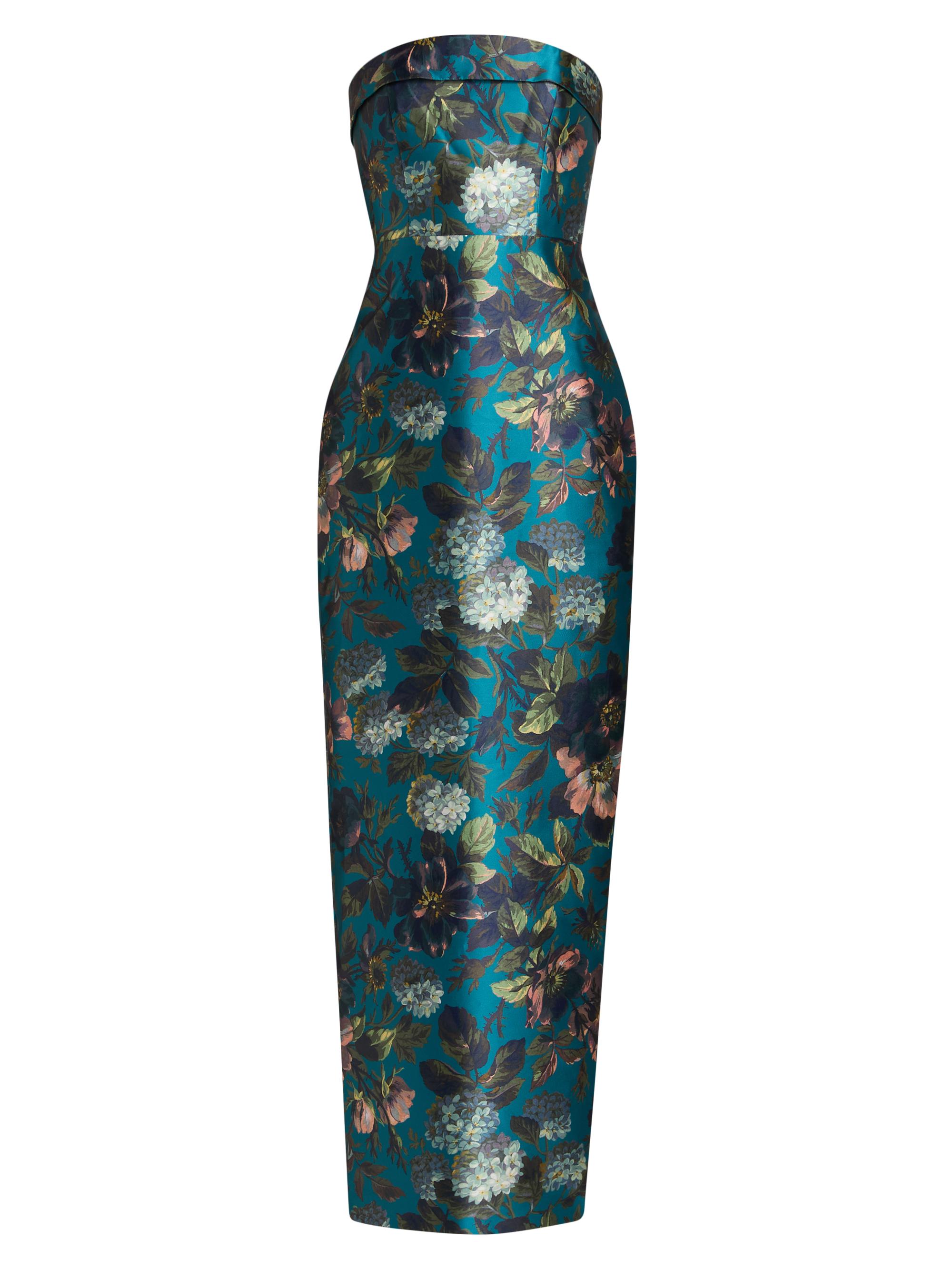 Theia Lulu Floral Mikado Column Gown | Saks Fifth Avenue