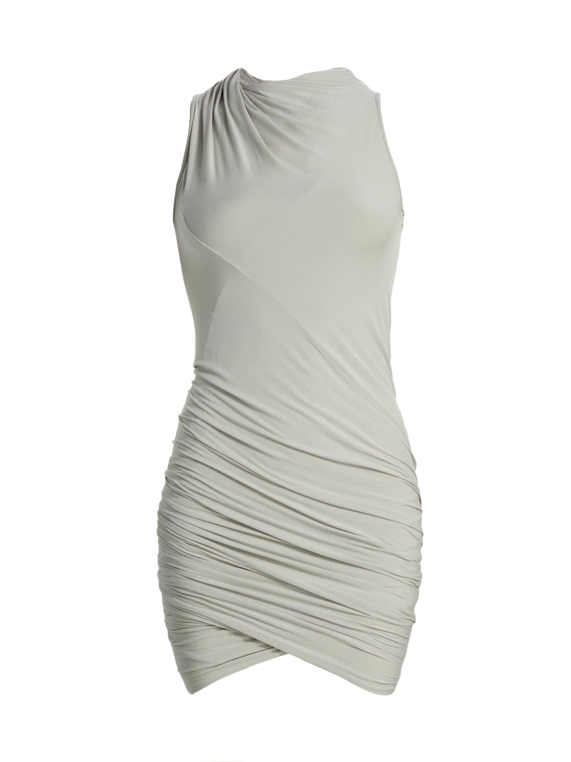 Rick Owens Women's Luna Draped Stretch Knit Minidress - Pearl