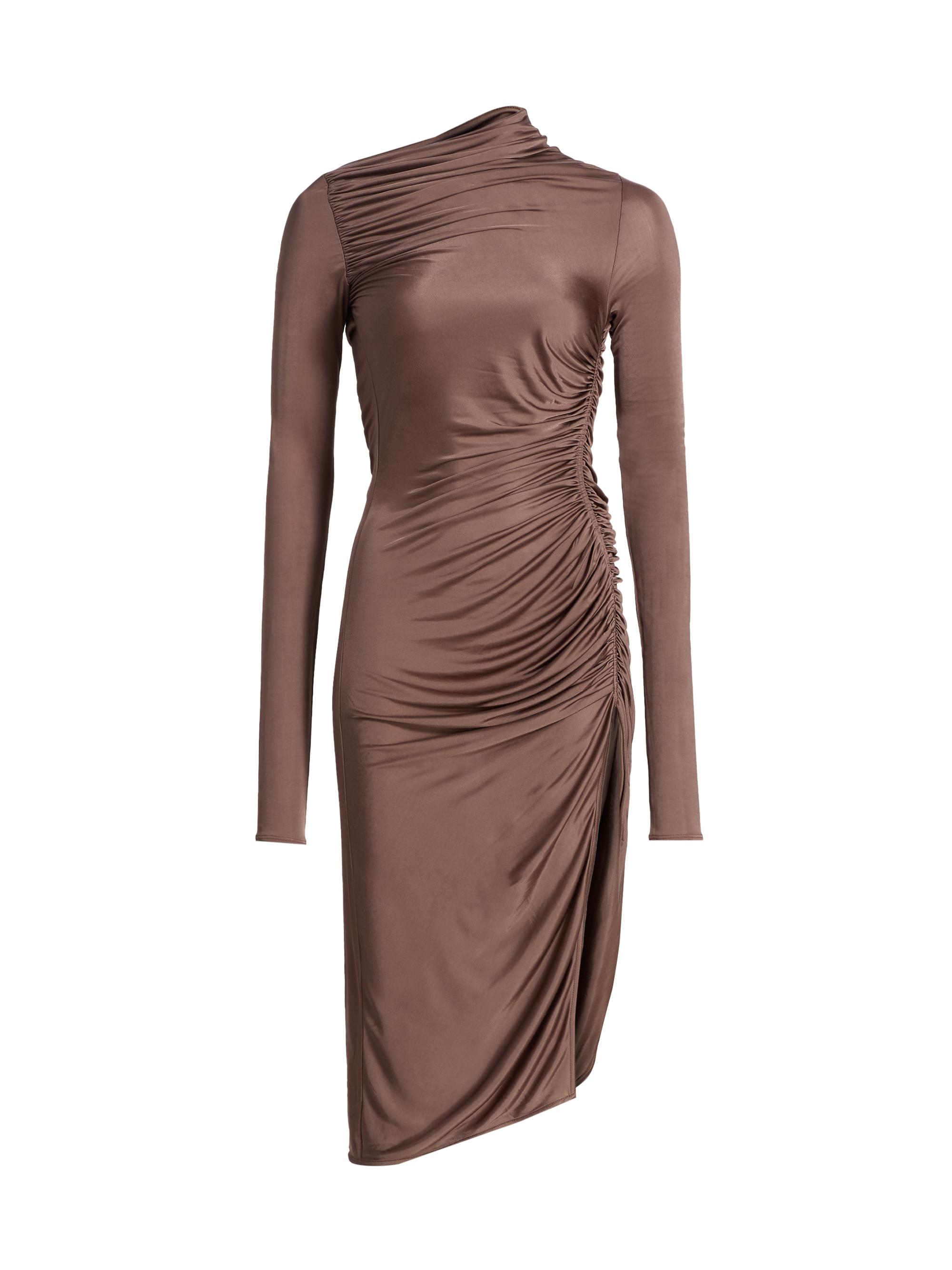 Rick Owens Women's Svita Asymmetric Ruched Midi-Dress - Mauve