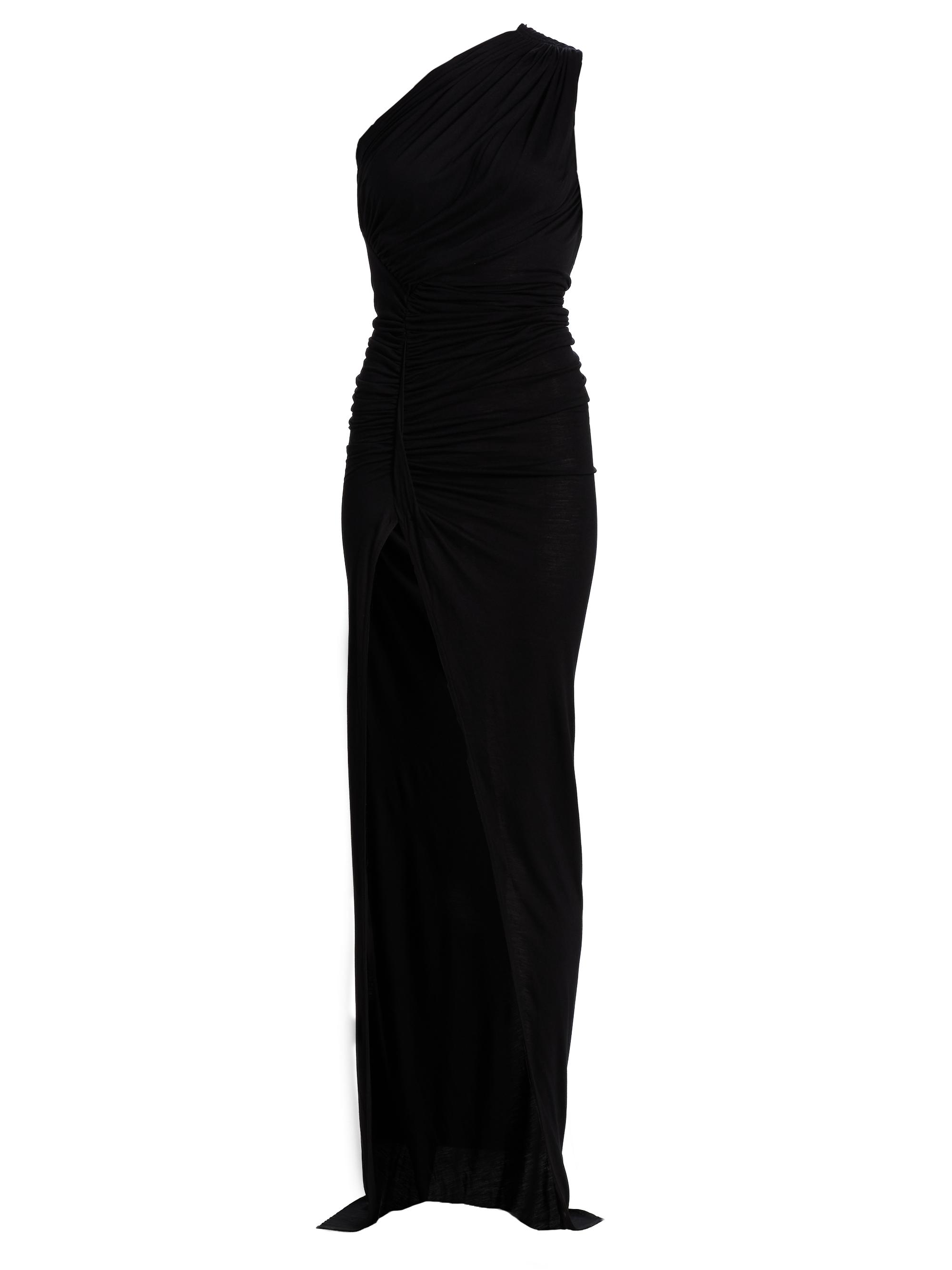 Rick Owens Women's Avra Draped Crepe Jersey One-Shoulder Gown - Black