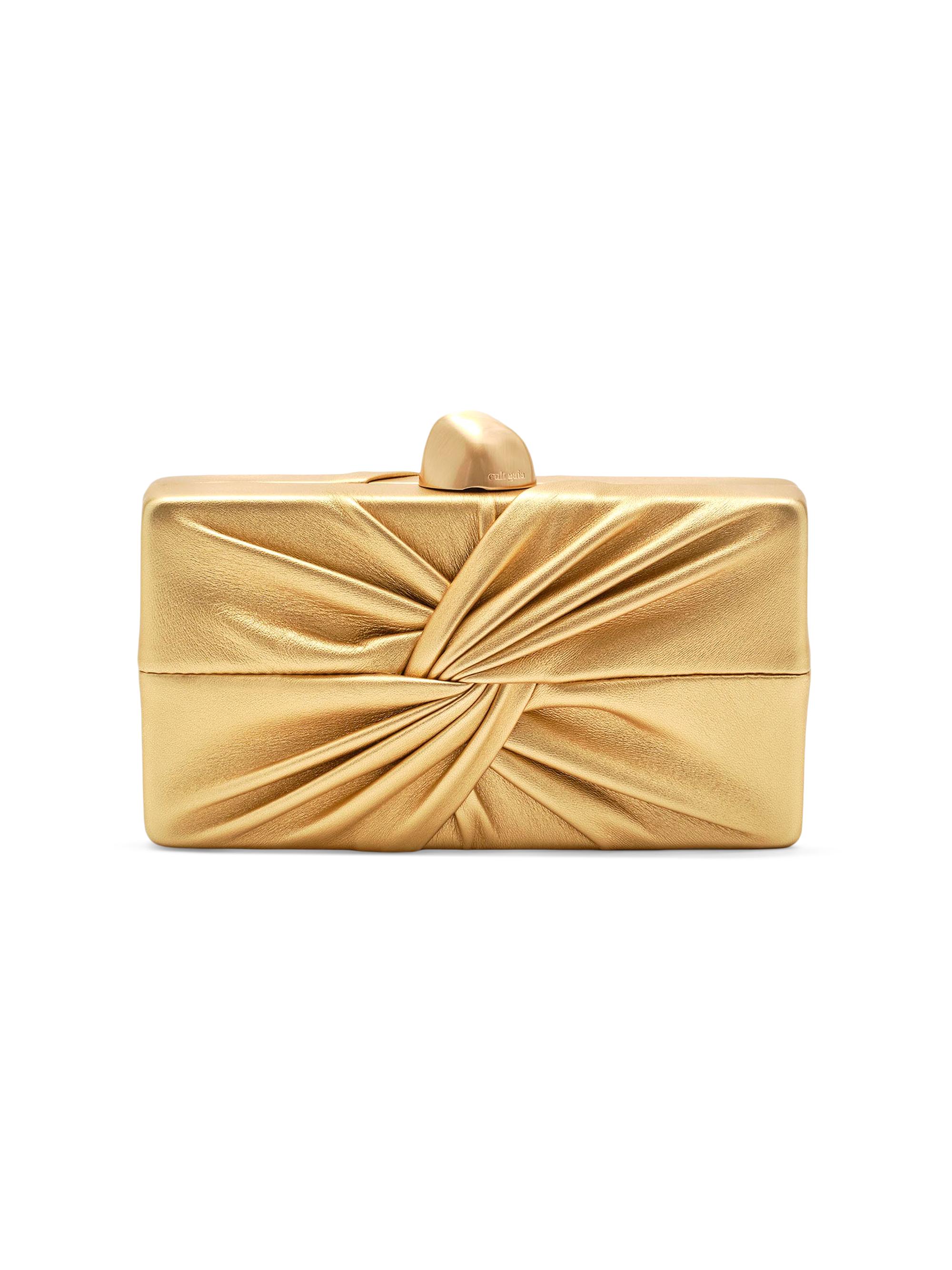 Cult Gaia Women's Lisse Knotted Leather Clutch - Brass