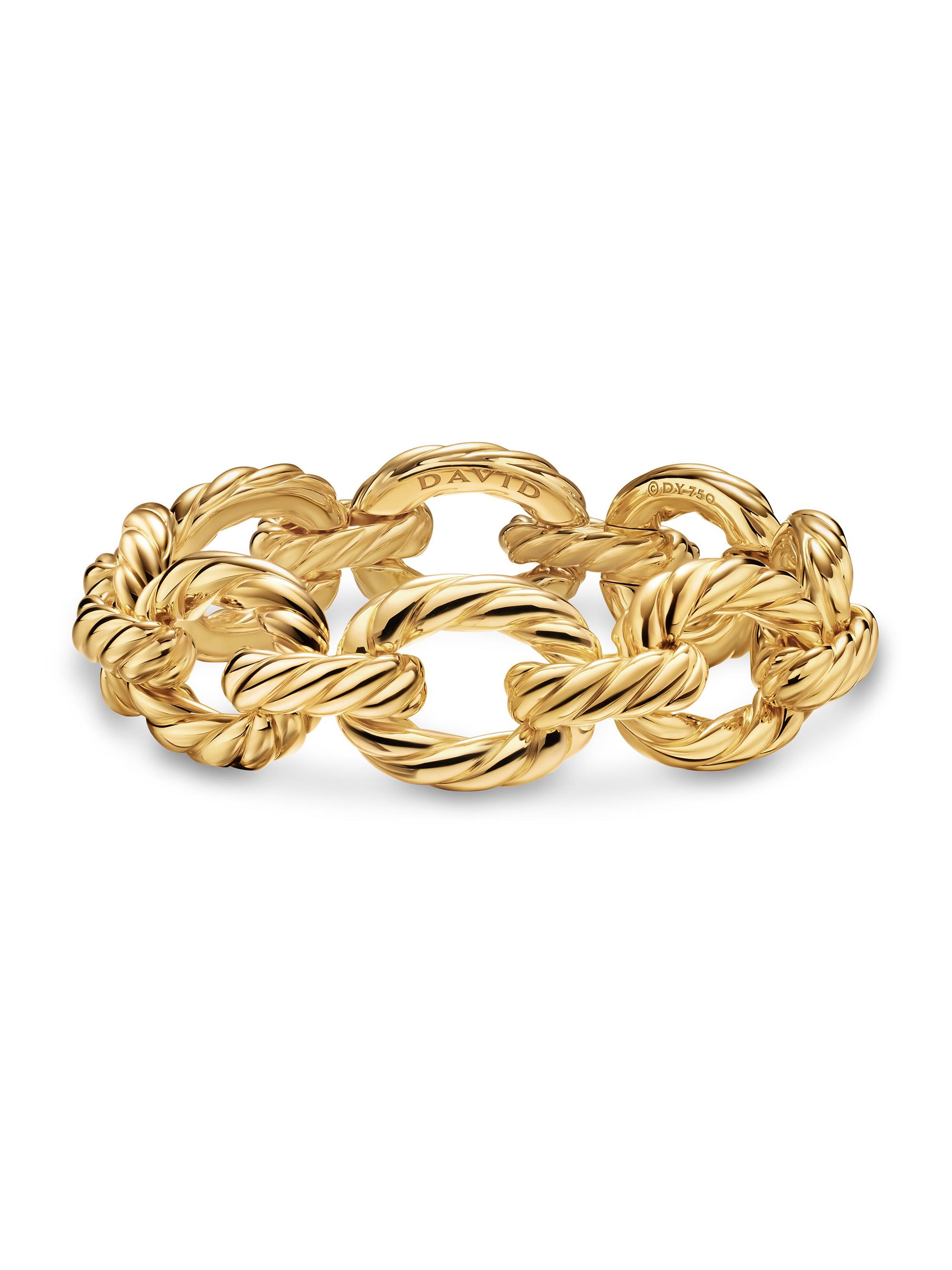 David Yurman Women's Sculpted Cable Oval Link Bracelet in 18K Yellow Gold - Gold