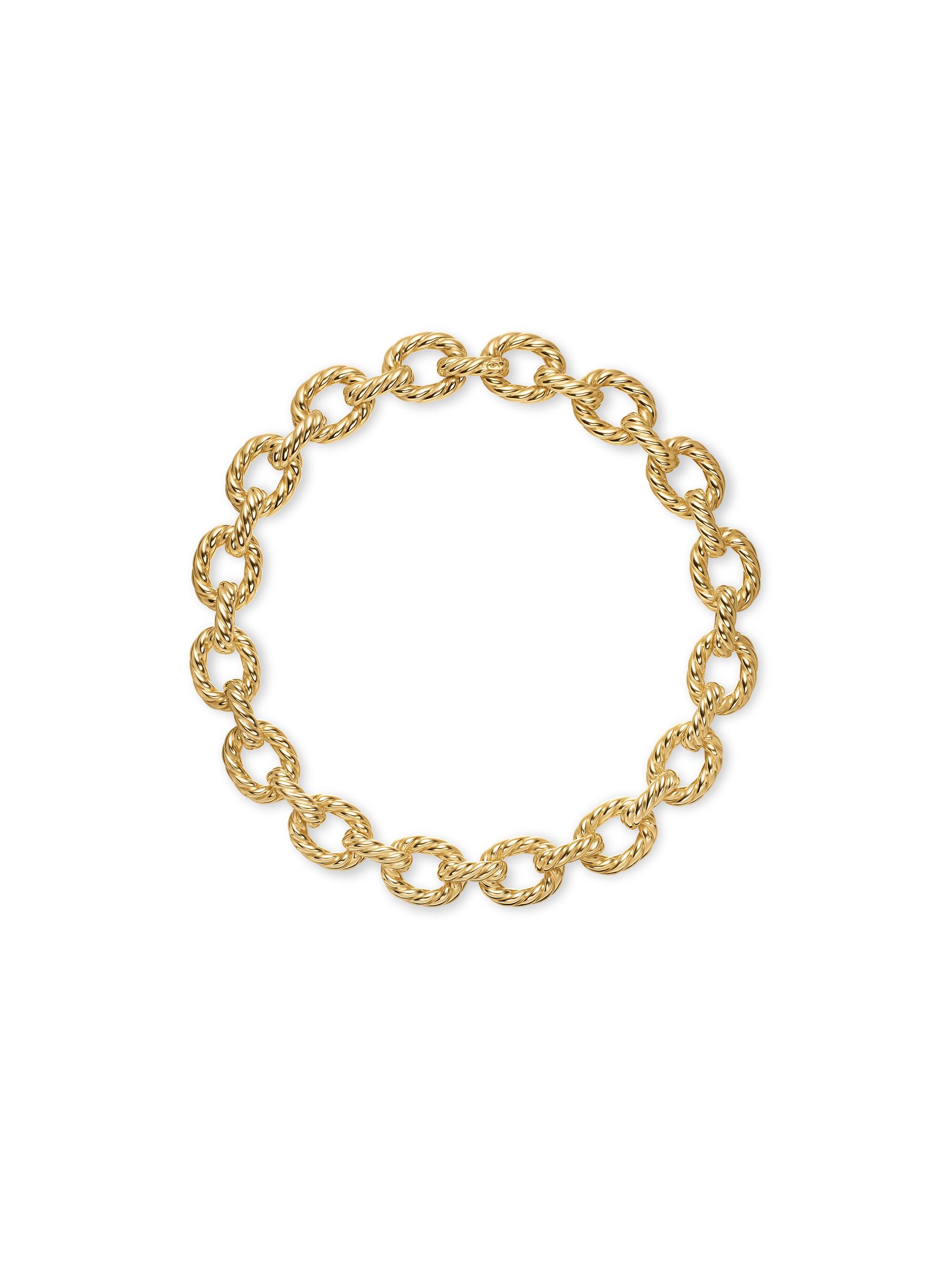 David Yurman Women's 18K Yellow Gold Sculpted Cable Oval Link Necklace - Gold