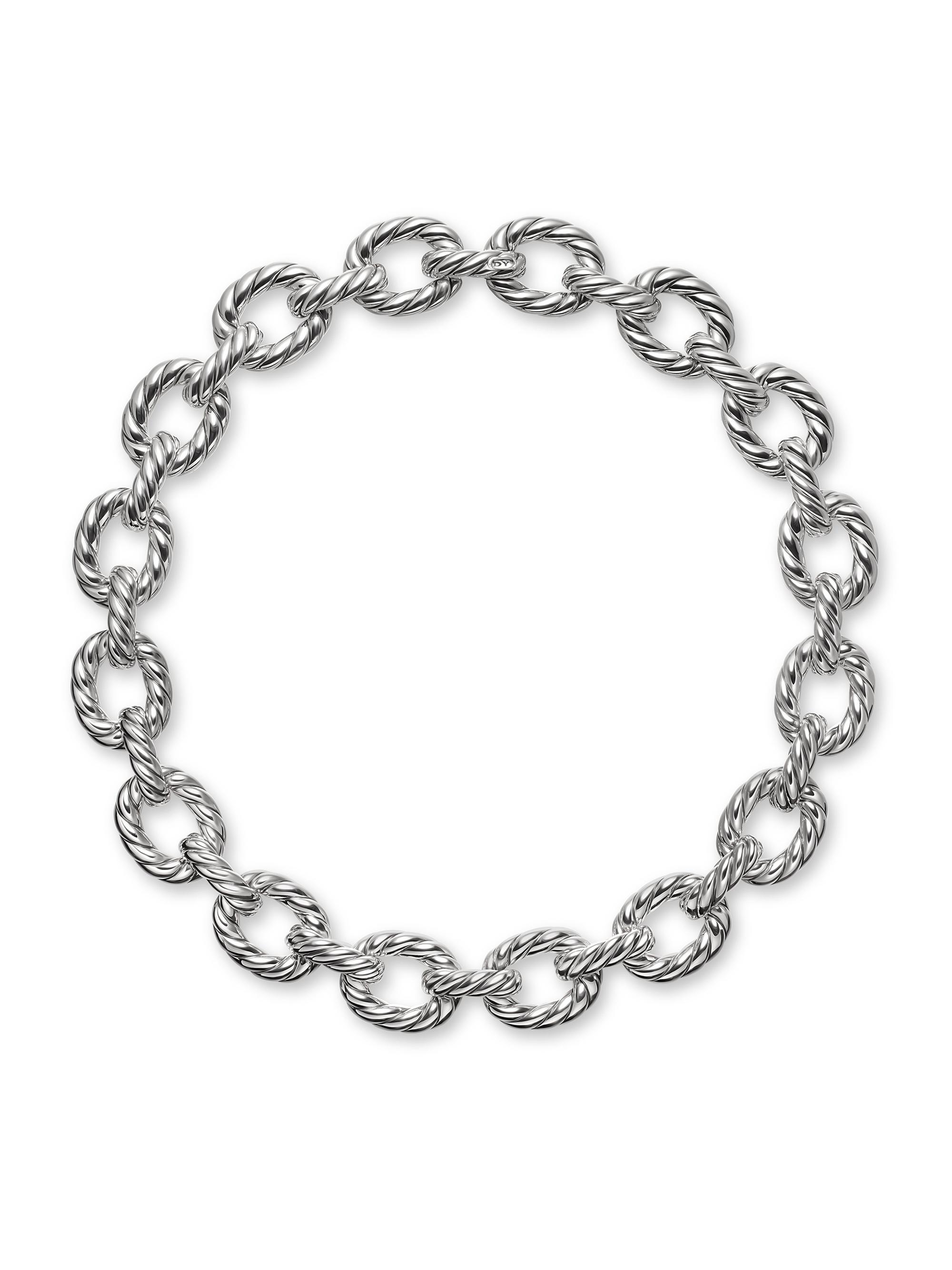 David Yurman Women's Sculpted Cable Oval Link Sterling Silver Necklace - Silver