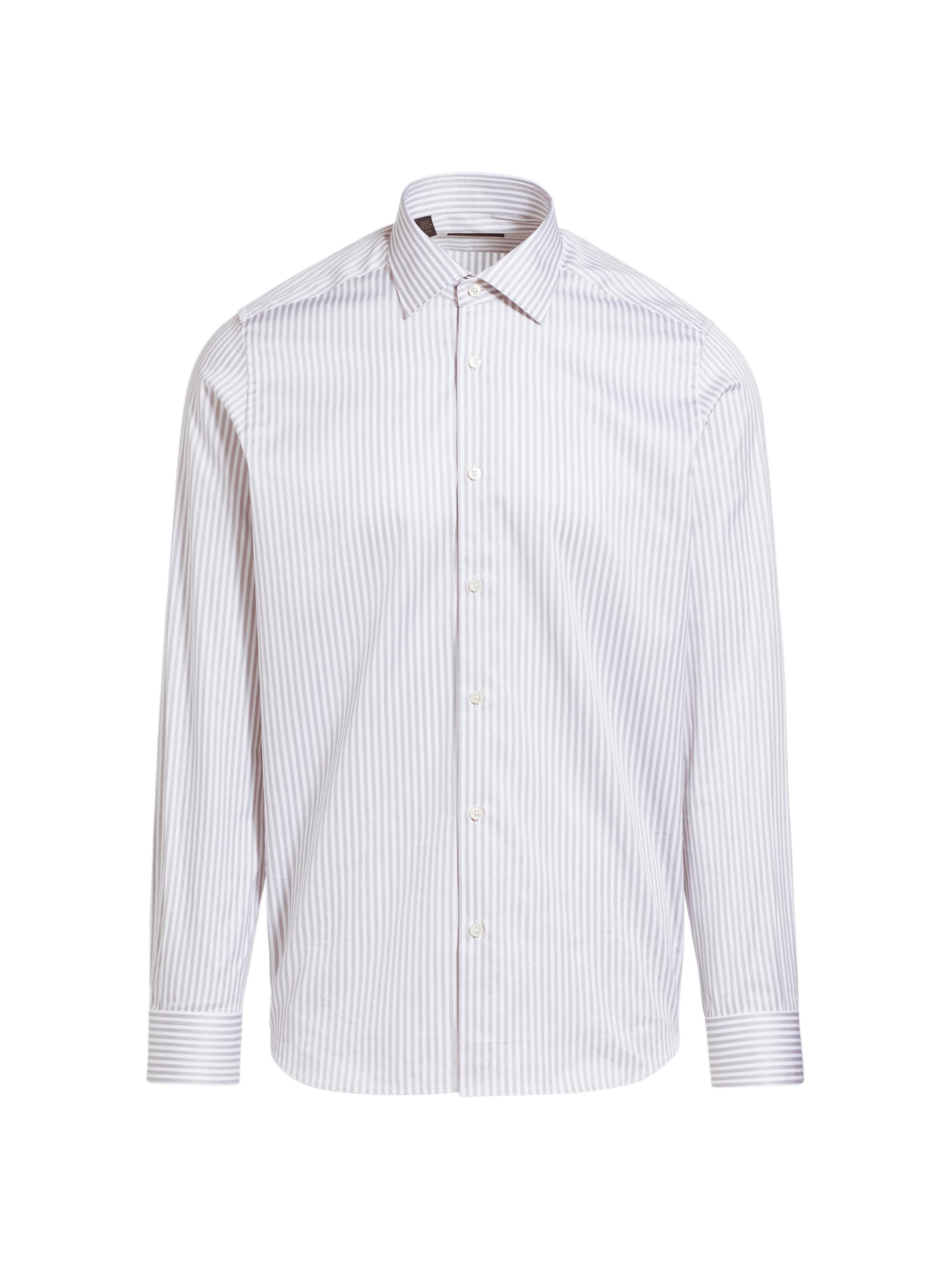 Saks Fifth Avenue Men's Striped Cotton Poplin Button-Front Shirt - Blue