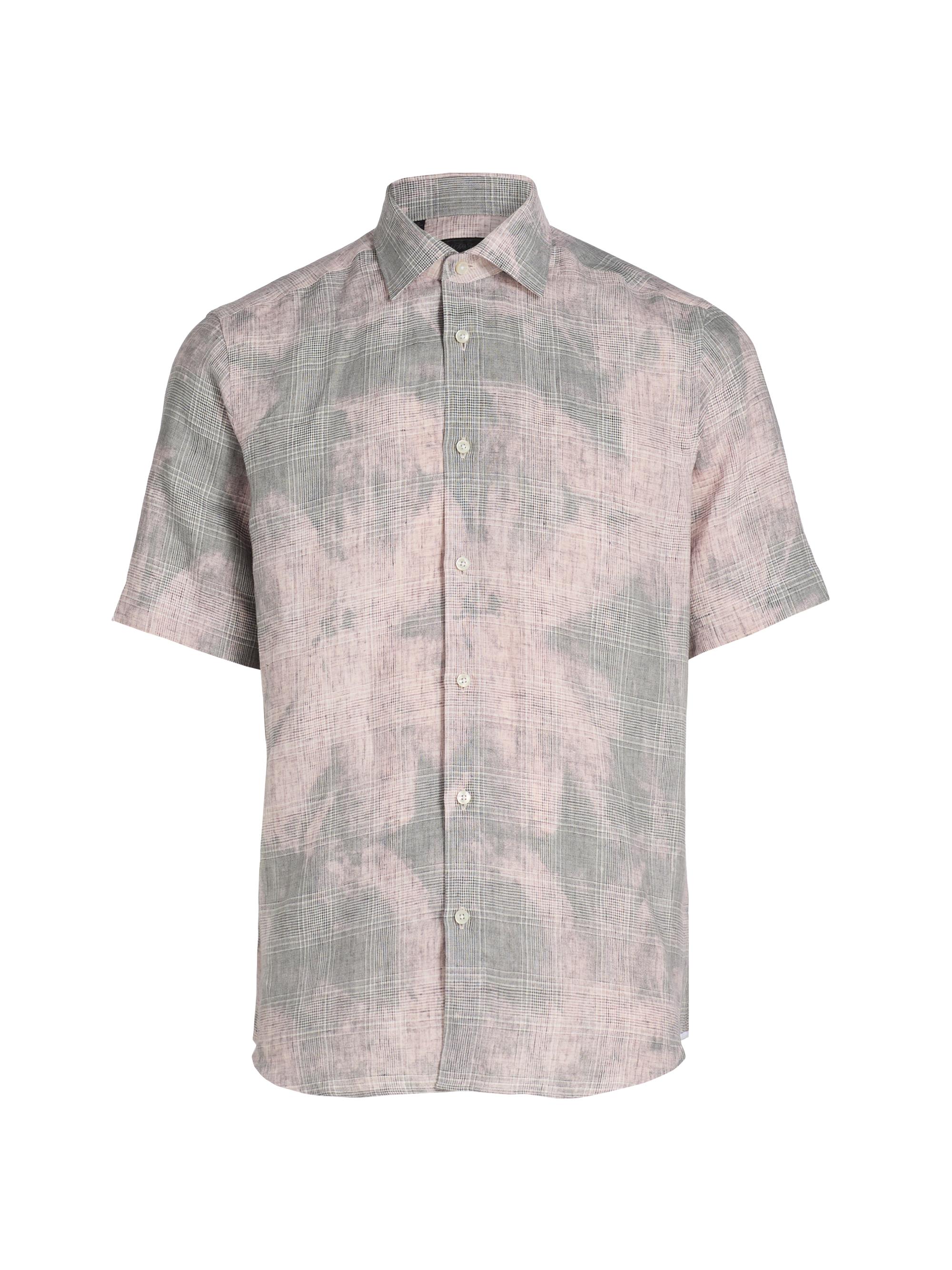 Saks Fifth Avenue Men's COLLECTION Two-Tone Linen Shirt - Pink Grey
