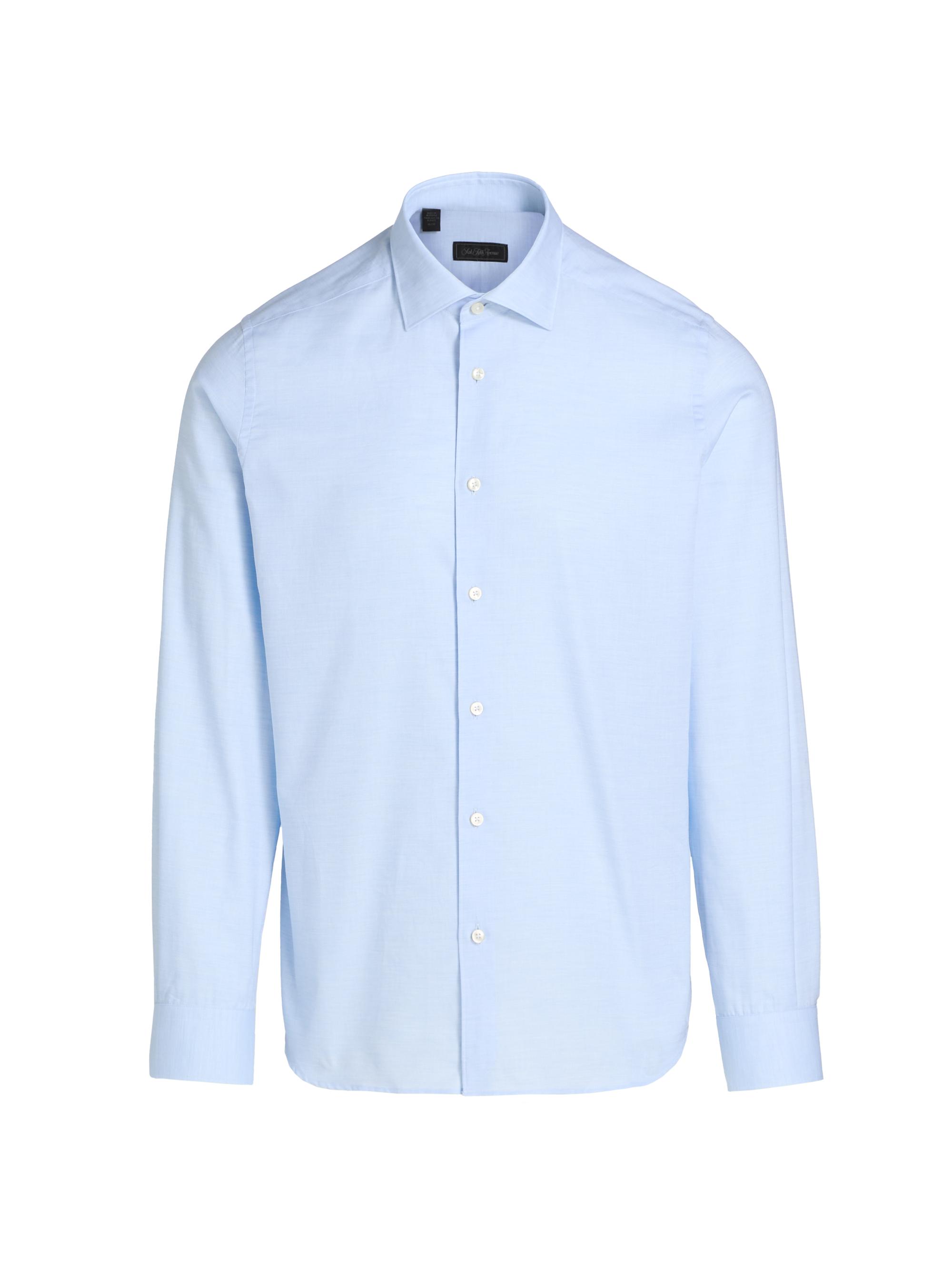 Saks Fifth Avenue Men's COLLECTION Melange Cotton Sport Shirt - Blue