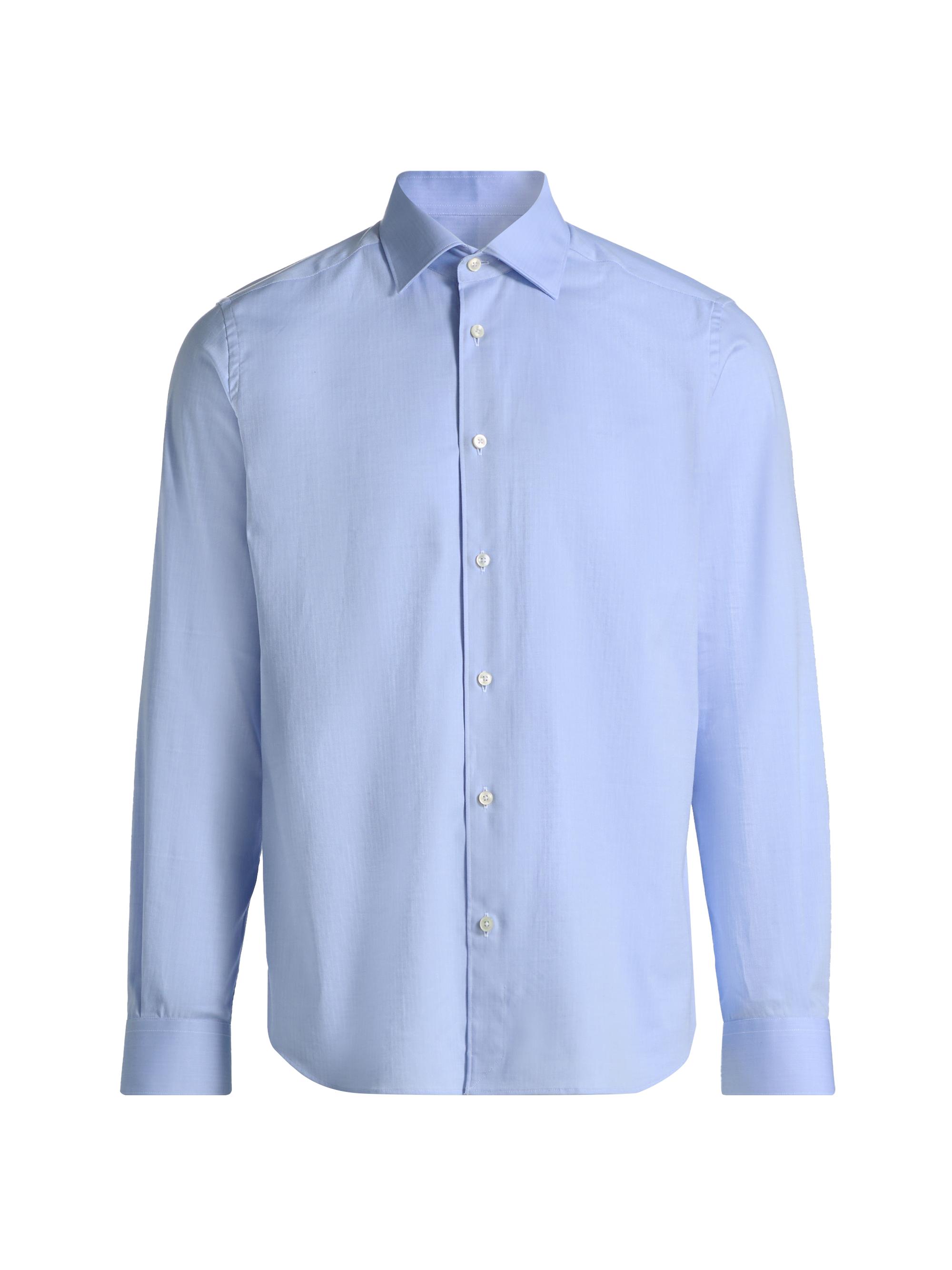 Saks Fifth Avenue Men's COLLECTION Stretch-Cotton Button-Front Shirt - Blue