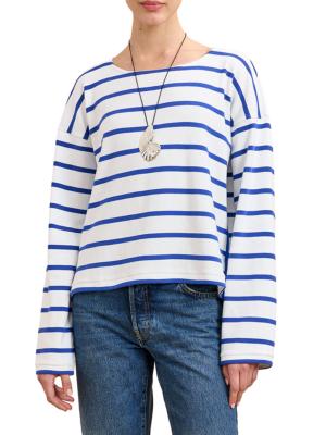 La Ligne Women's LS Breton Tee - Navy Tan