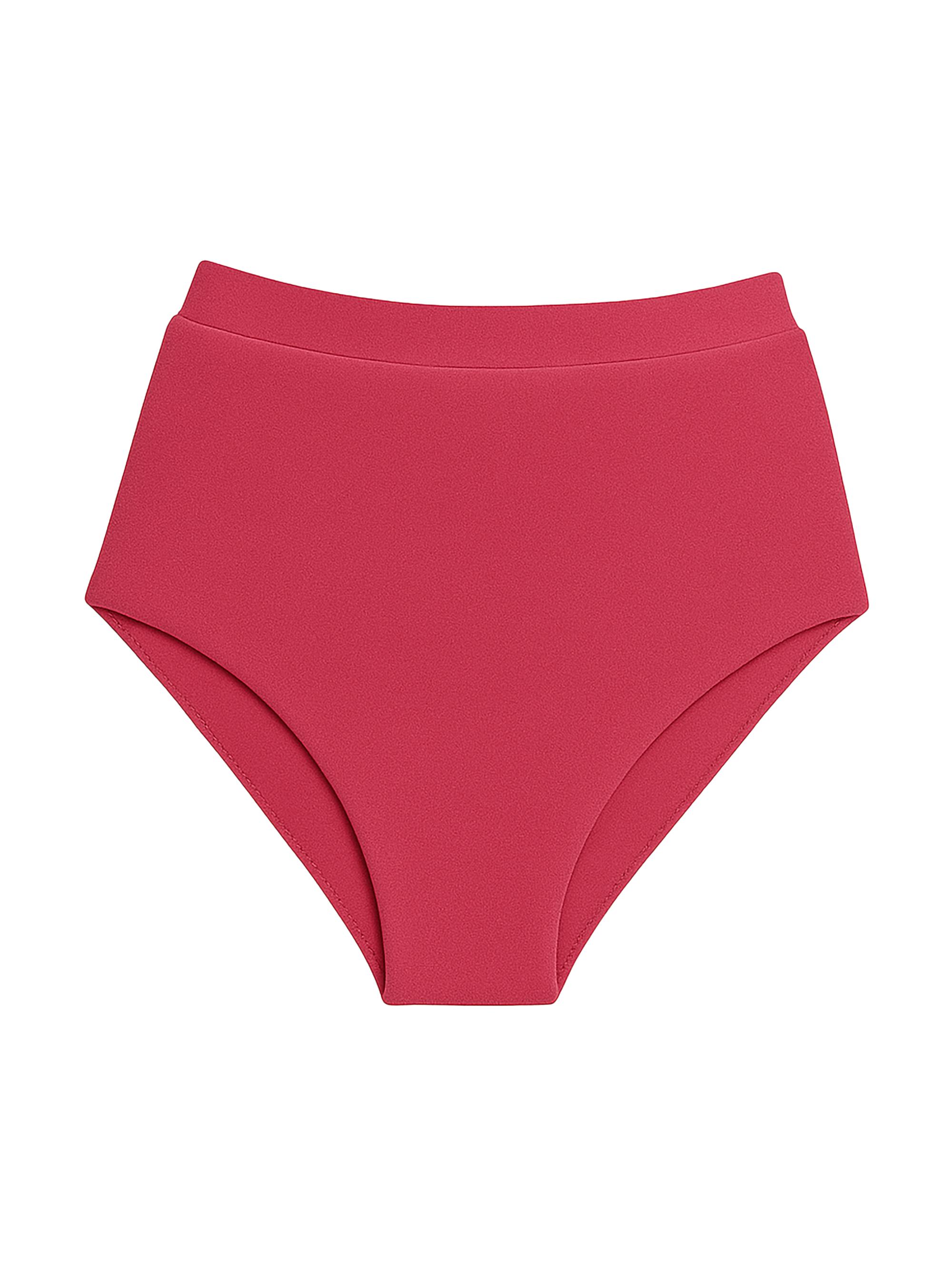 PatBO Women's Sunstone High Waist Bikini Bottom - Dark Pink
