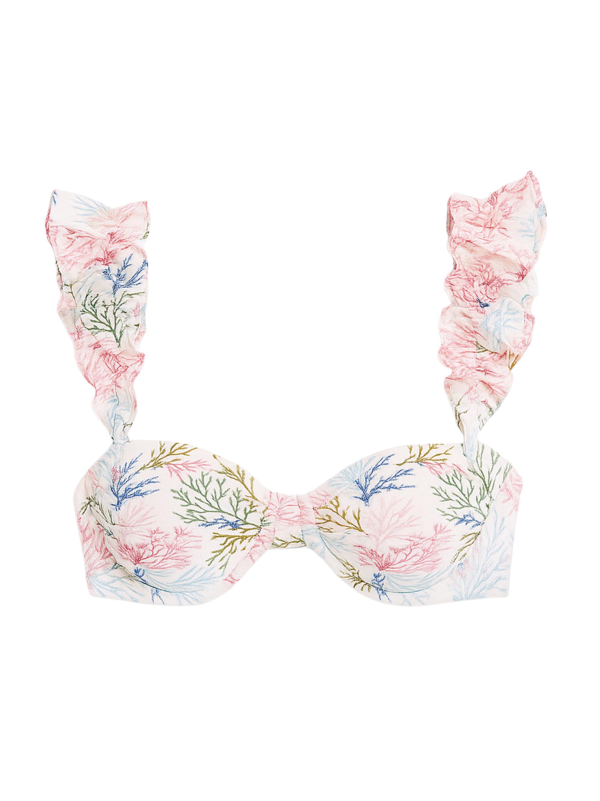 Seaweed Printed Flutter Bikini Top