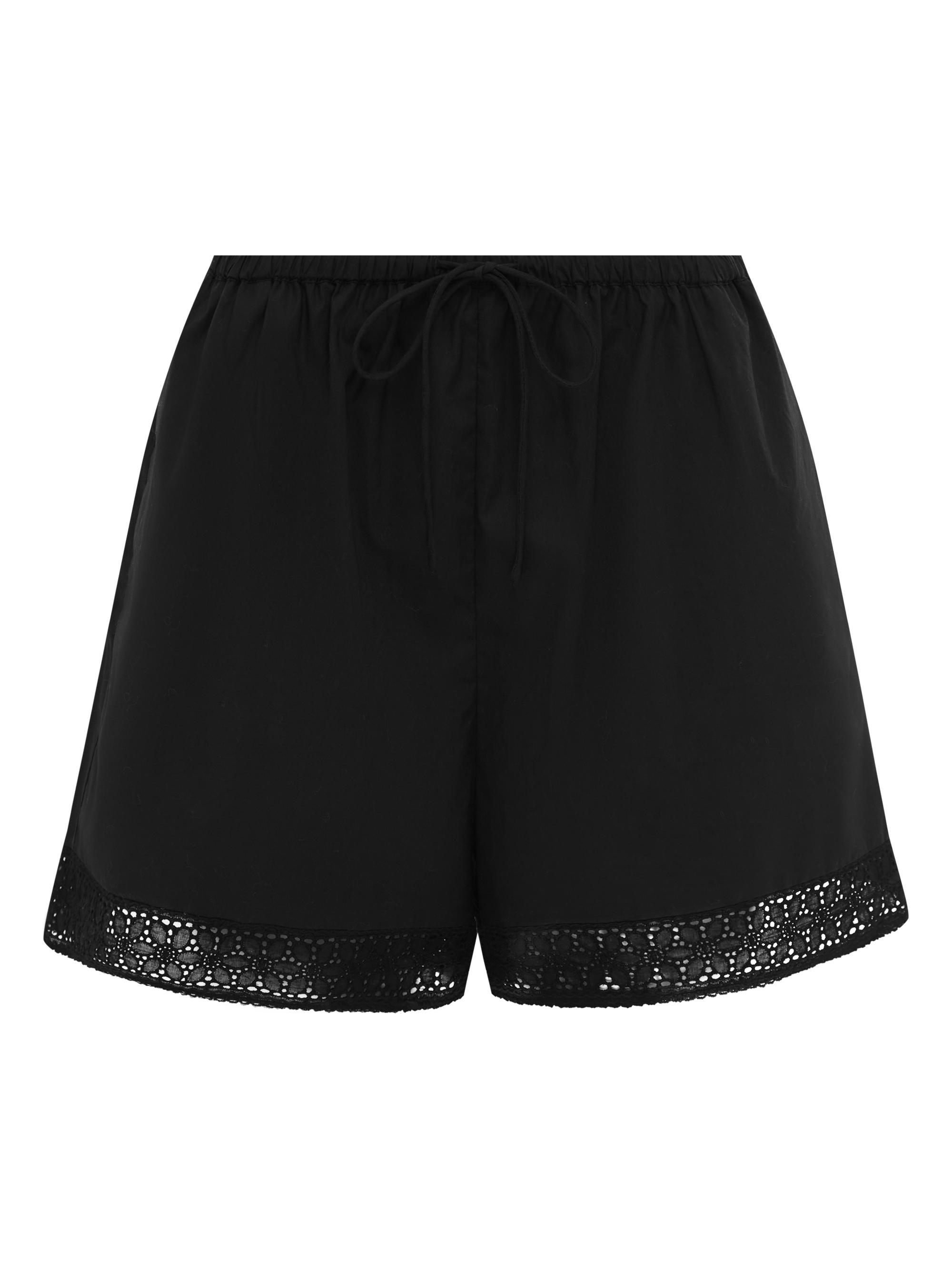 Peony Women's Tapestry Summer Cotton Shorts - Noir | Thumbnail 6