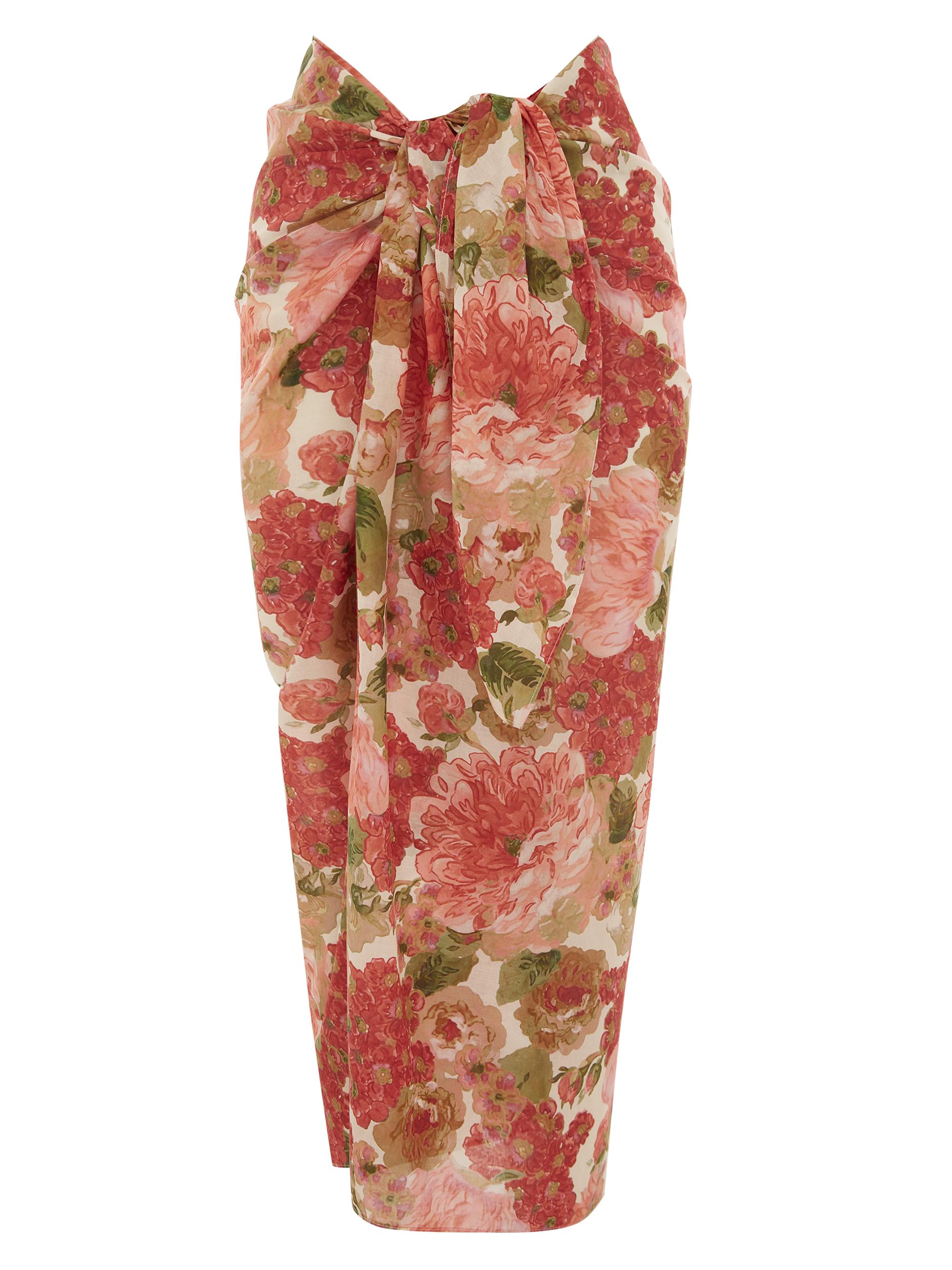 Peony Women's Tapestry Floral Cotton Sarong - Dahlia