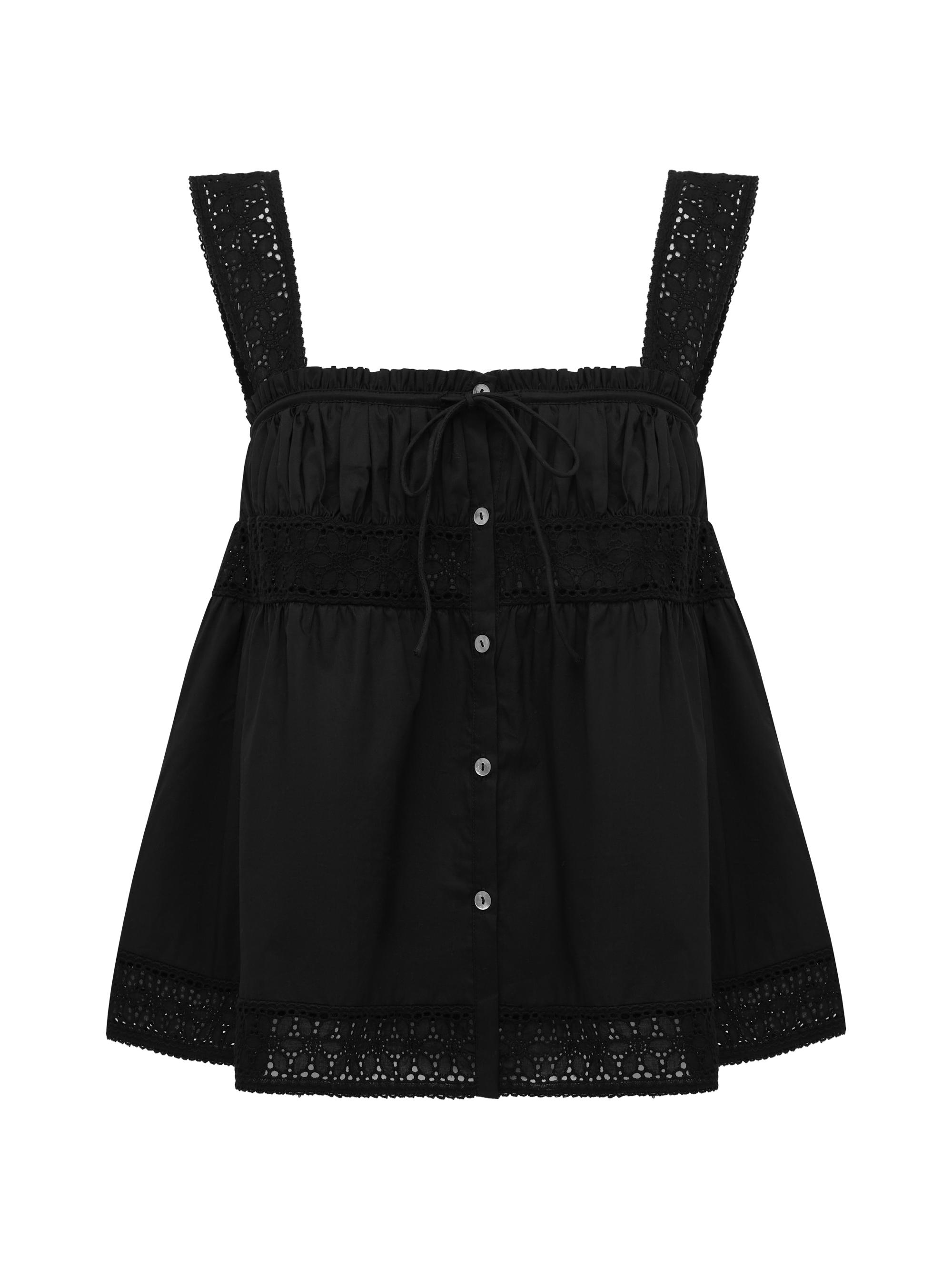 Peony Women's Tapestry Summer Cami Top - Noir