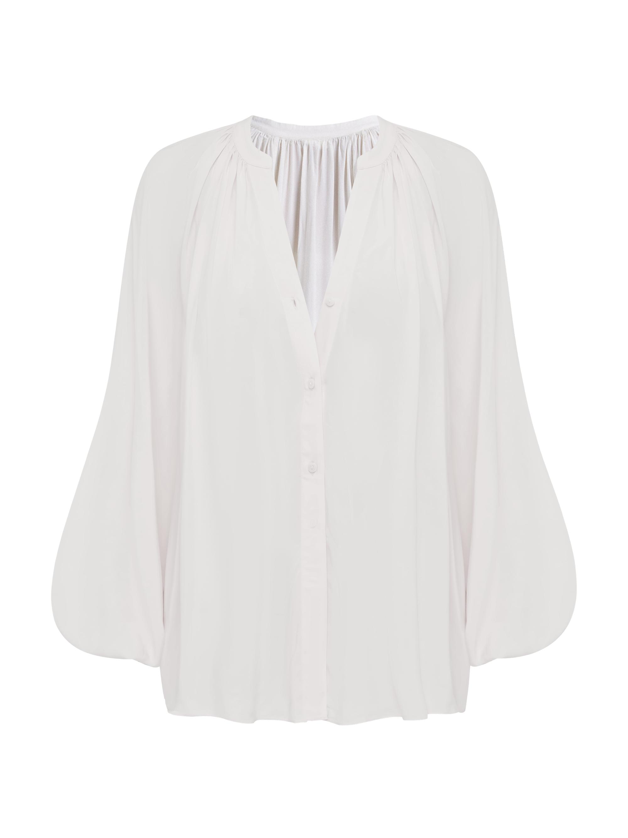 Peony Women's Tapestry Essential Cotton-Silk Shirt - Gardenia