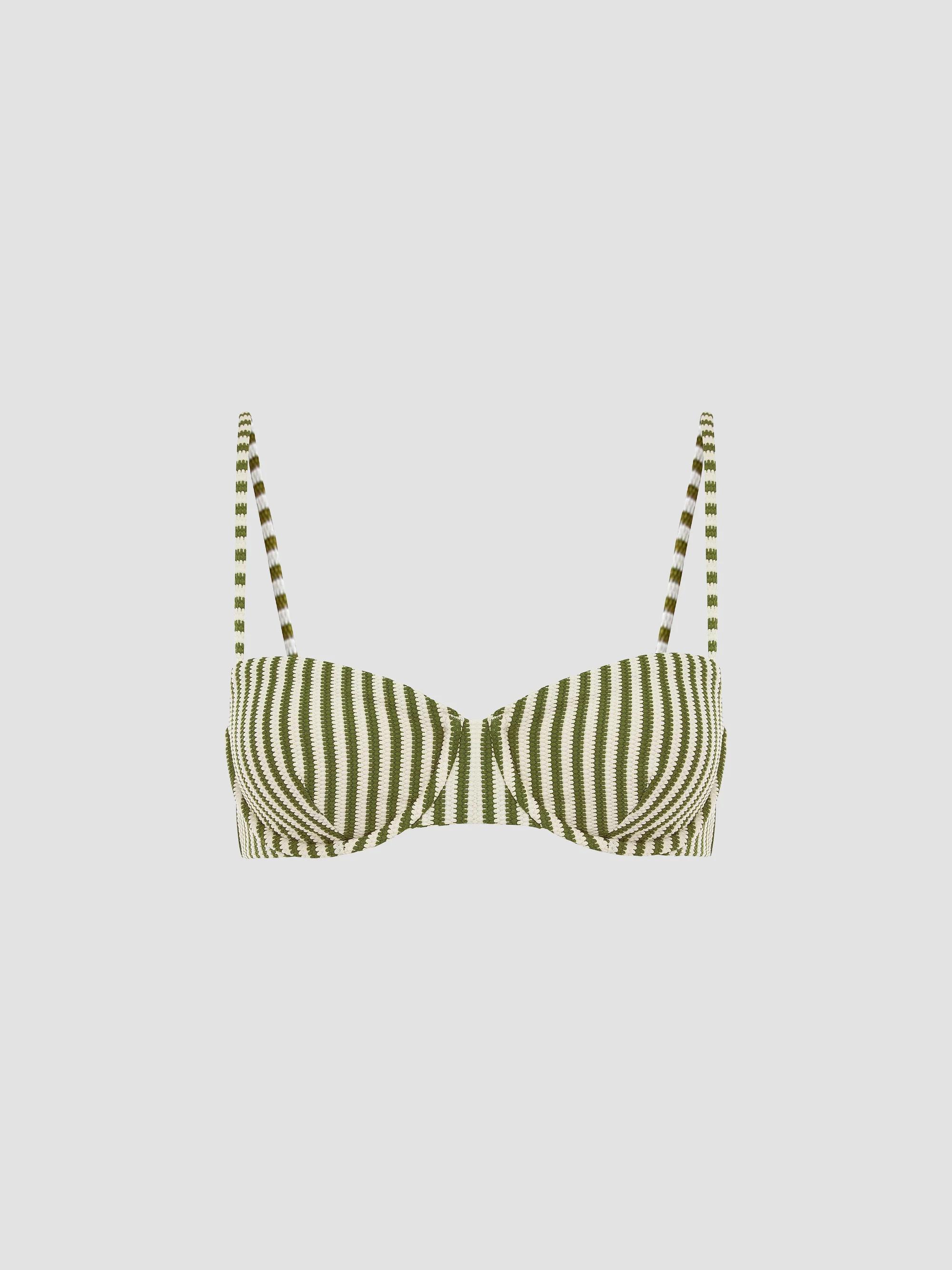 Peony Tapestry Lover Striped Balconette Bikini Top | Saks Fifth Avenue