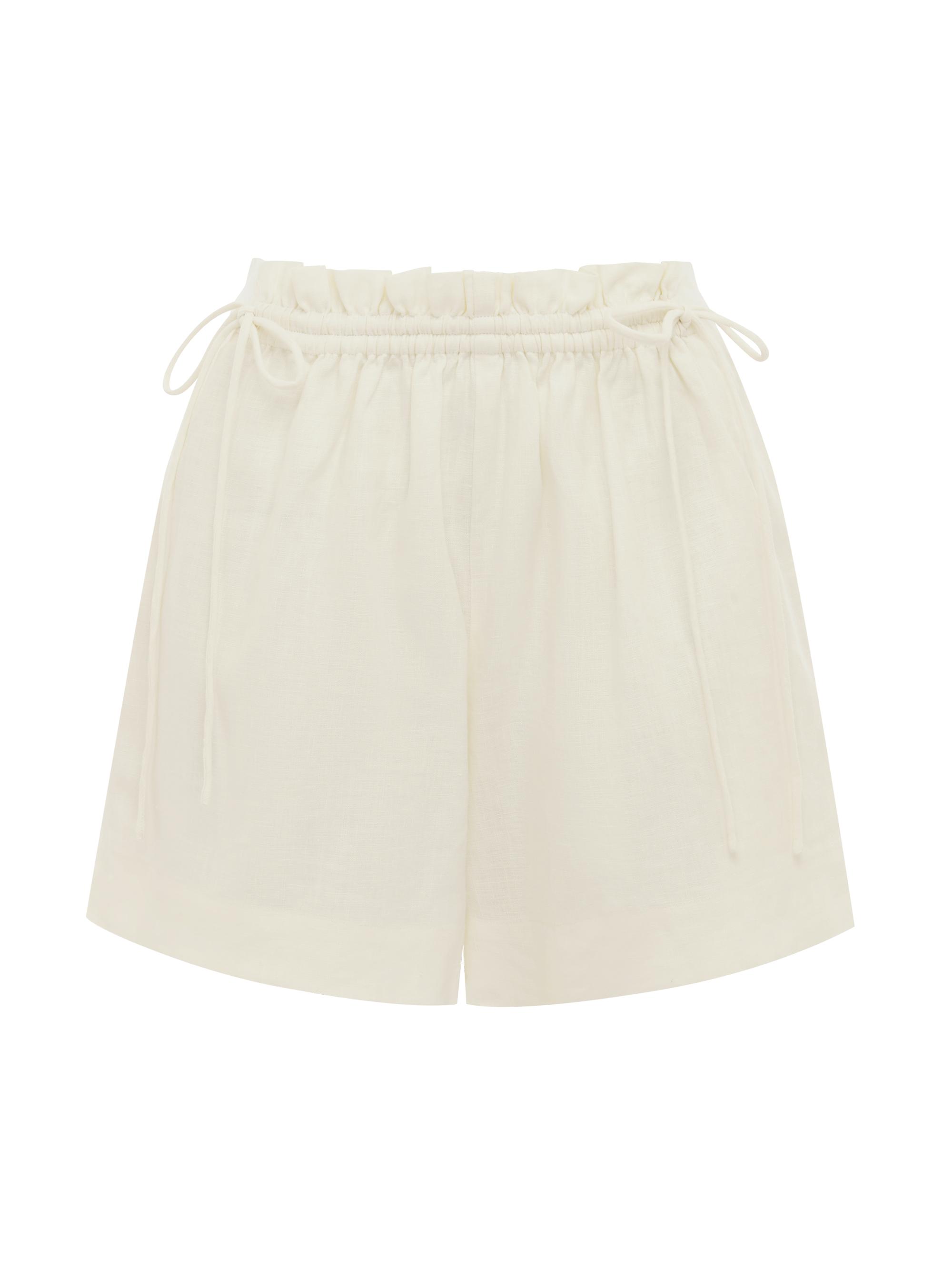 Peony Women's Tapestry Weekend Linen Shorts - Gardenia | Thumbnail 5